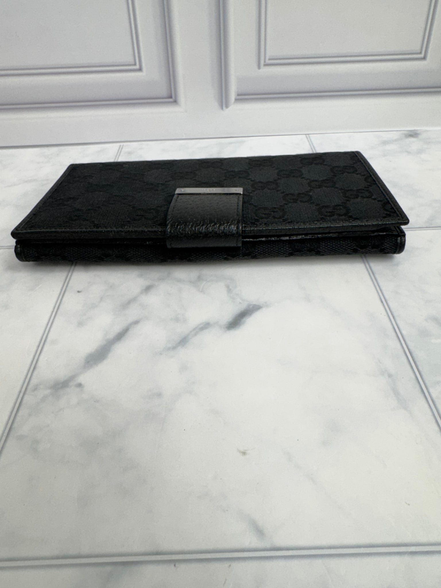Gucci Black GG Canvas Long Wallet