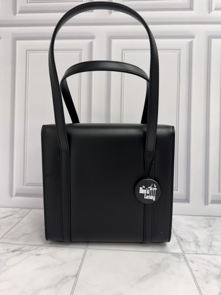 Burberry Black Leather Box Handbag