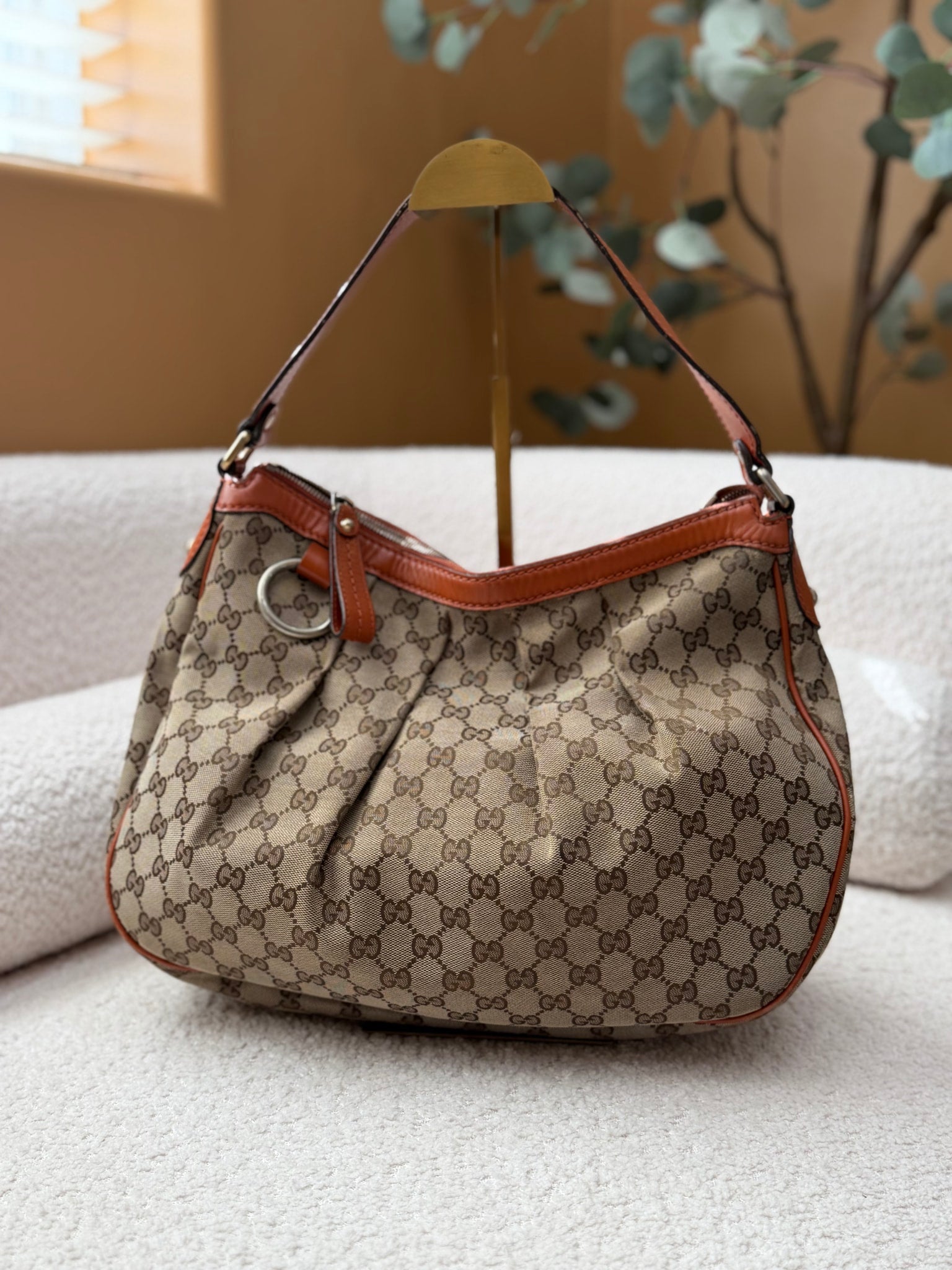 Gucci Brown GG Canvas Sukey Hobo Bag