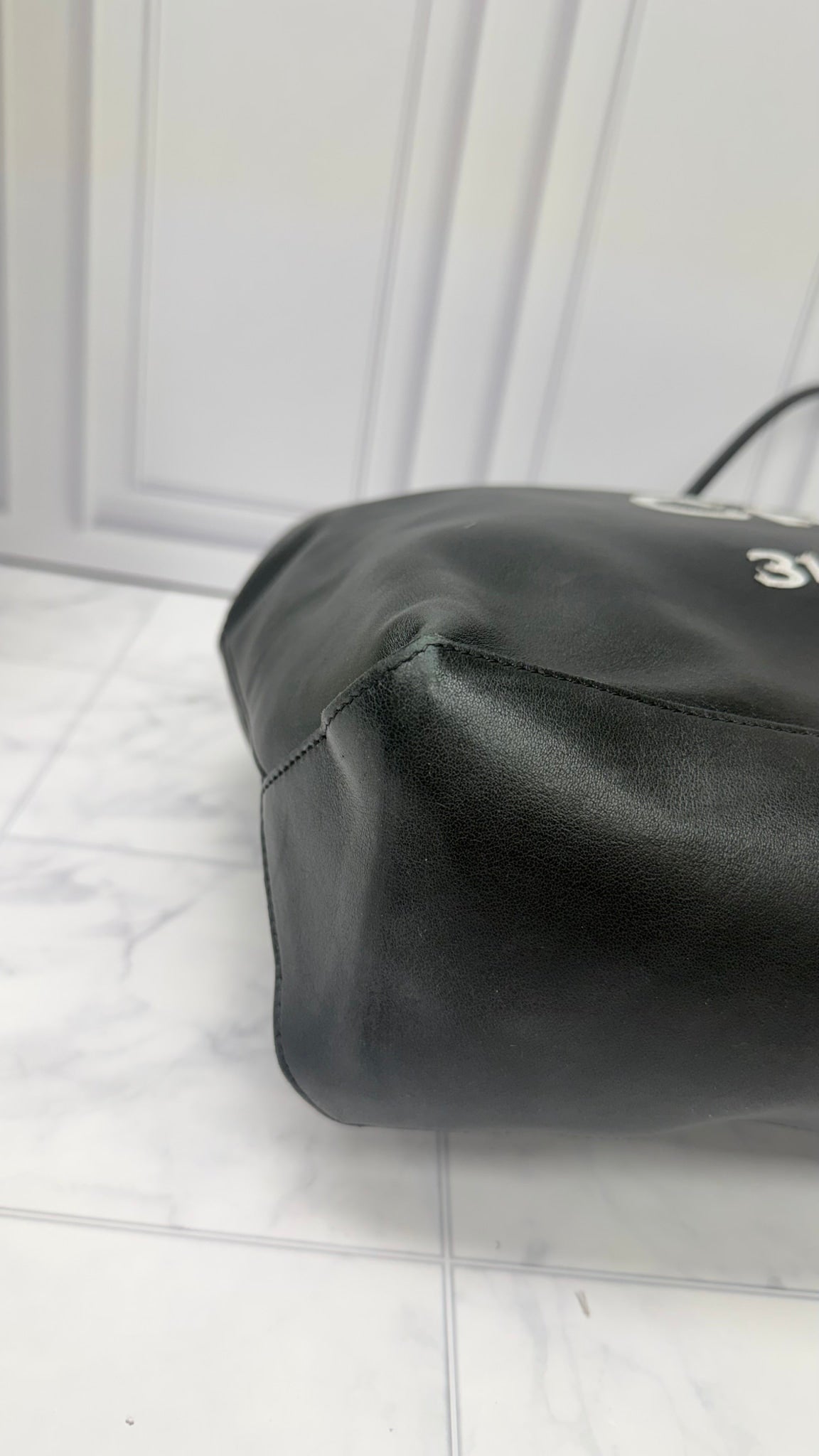 Chanel Black Leather Rue de Cambon Tote Bag 