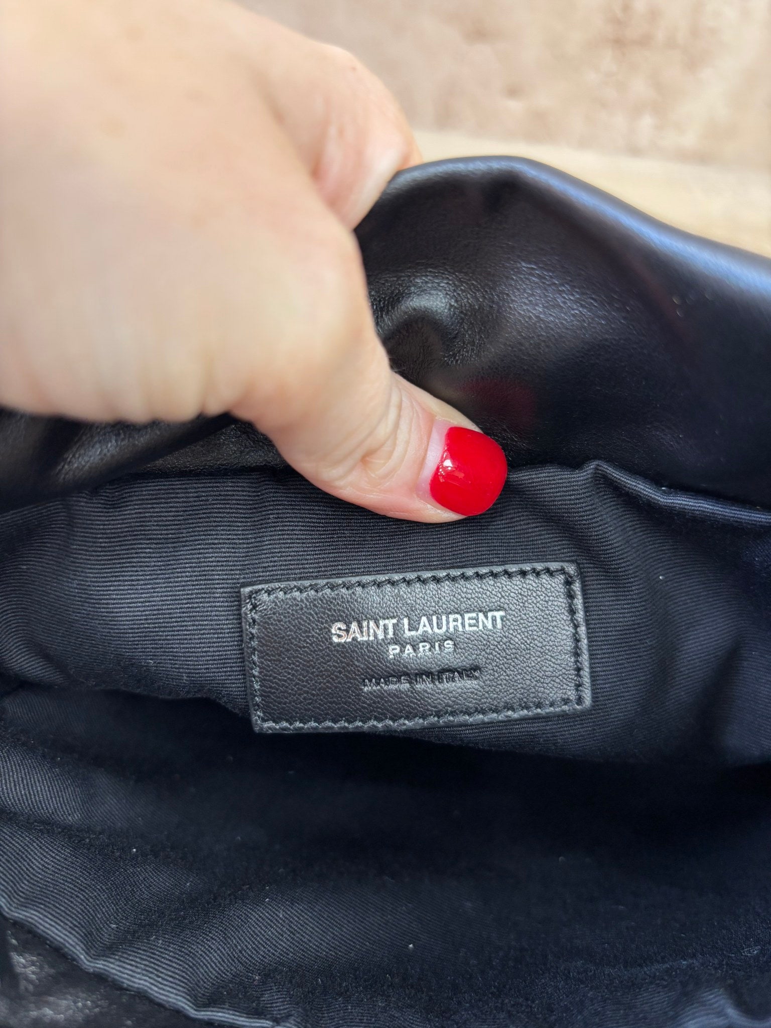 BRAND NEW- YSL Saint Laurent Black Leather Fringe Helena Bag