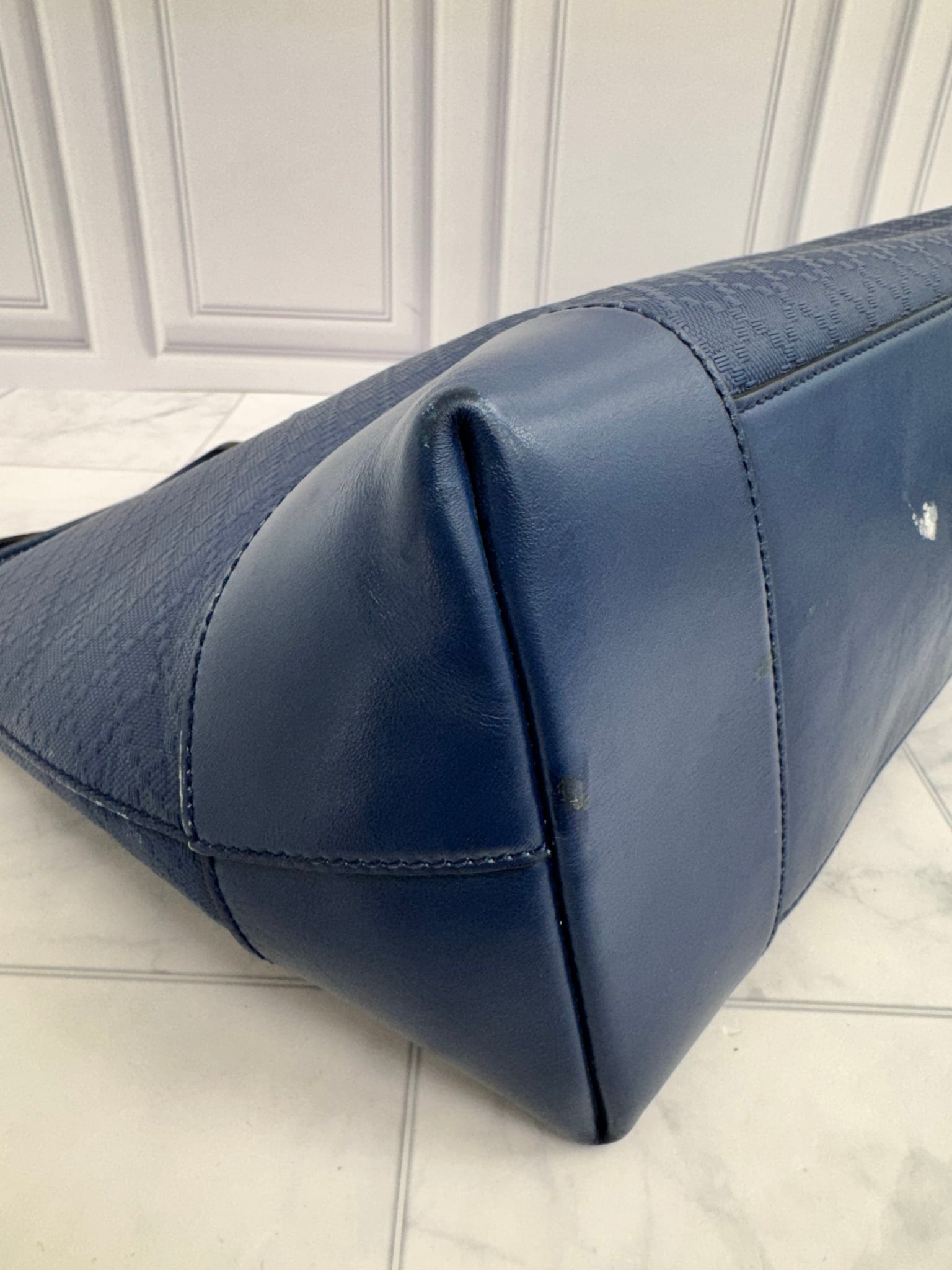 Gucci Blue Diamante Leather Tote Bag