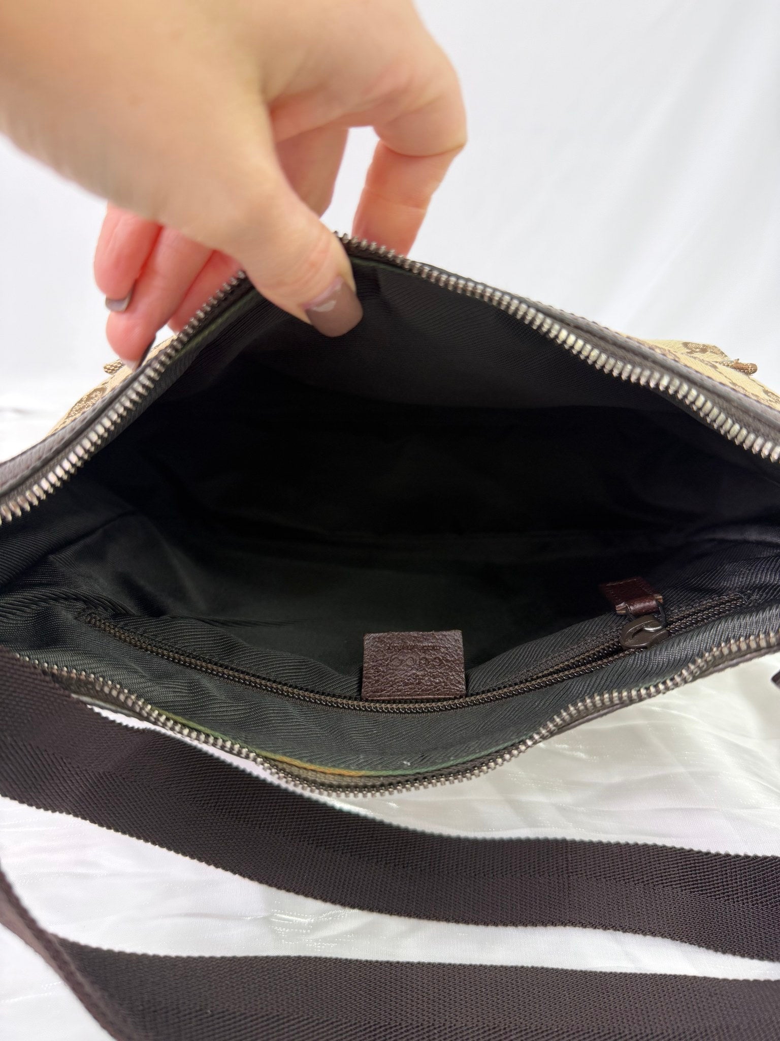 Gucci Brown Canvas GG Print Shoulder Bag