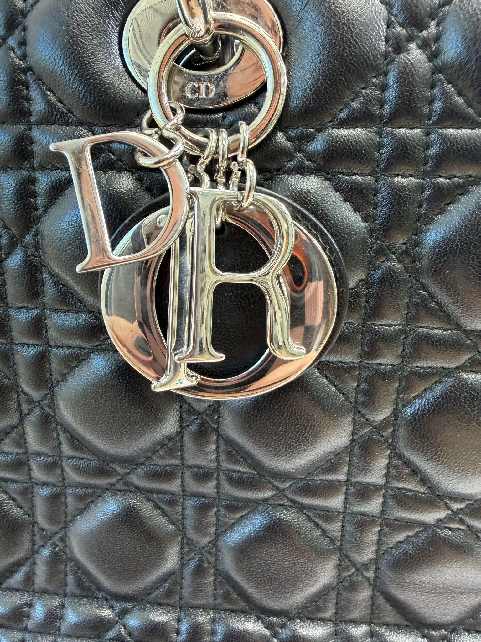 Christian Dior Black Cannage Lambskin Large Lady Dior