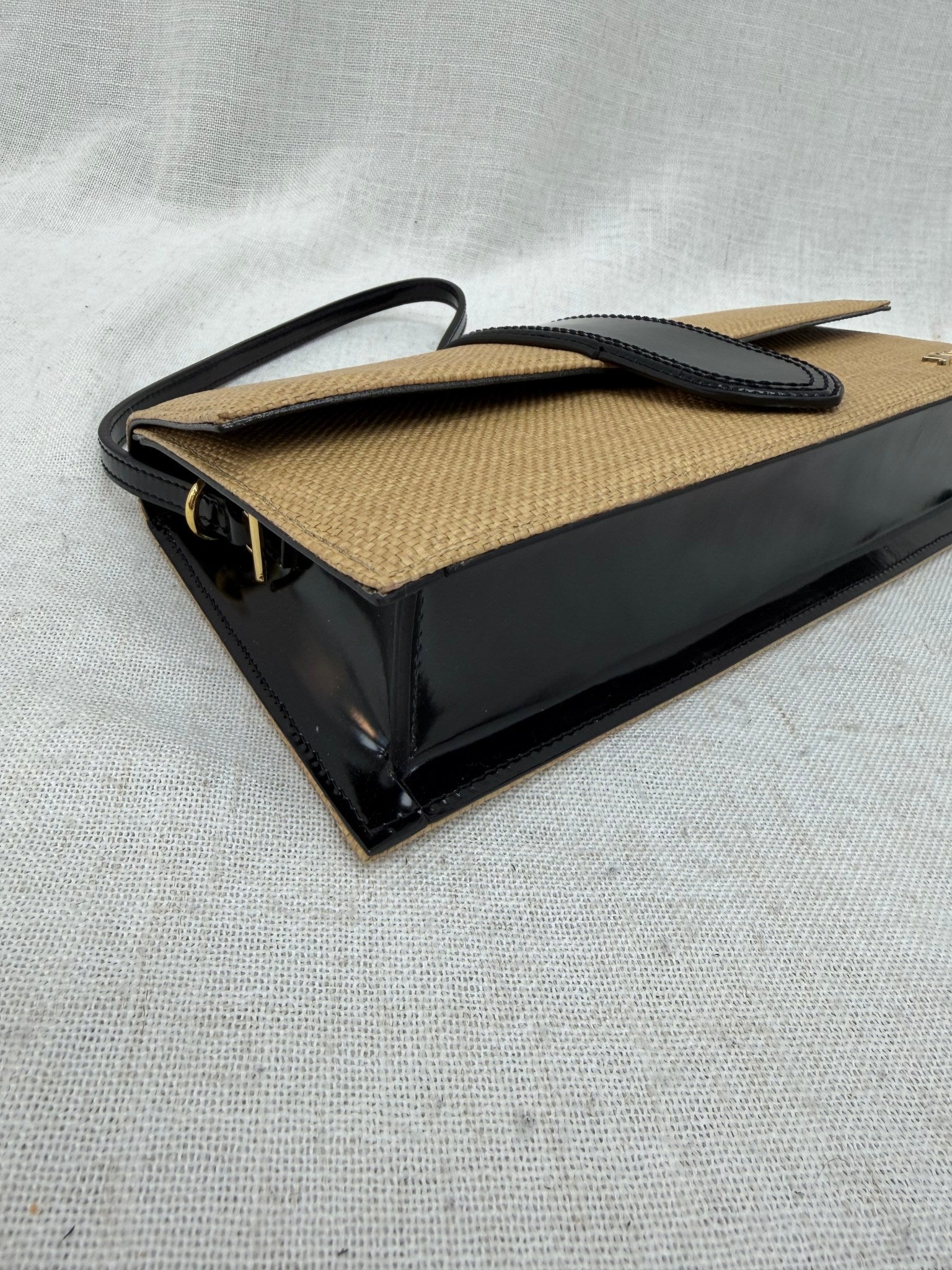 LIKE NEW- Jacquemus Beige Raffia Le Bambino Shoulder Bag