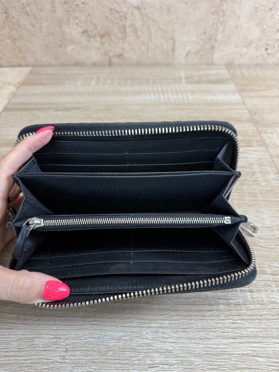Fendi Zucca Leather Zippy Long Wallet 