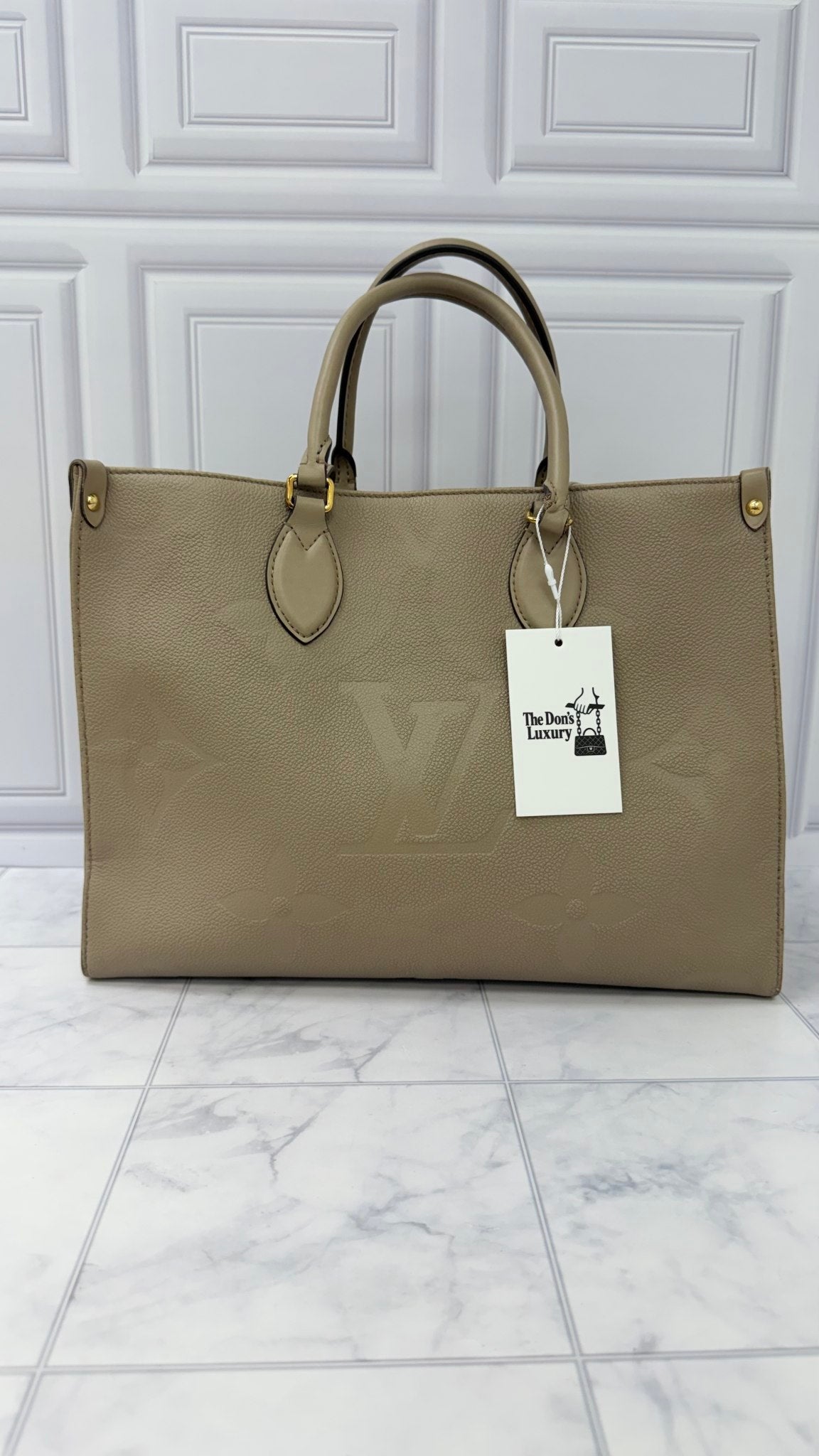 Louis Vuitton Monogram Turtledove Empreinte Leather On The Go MM 