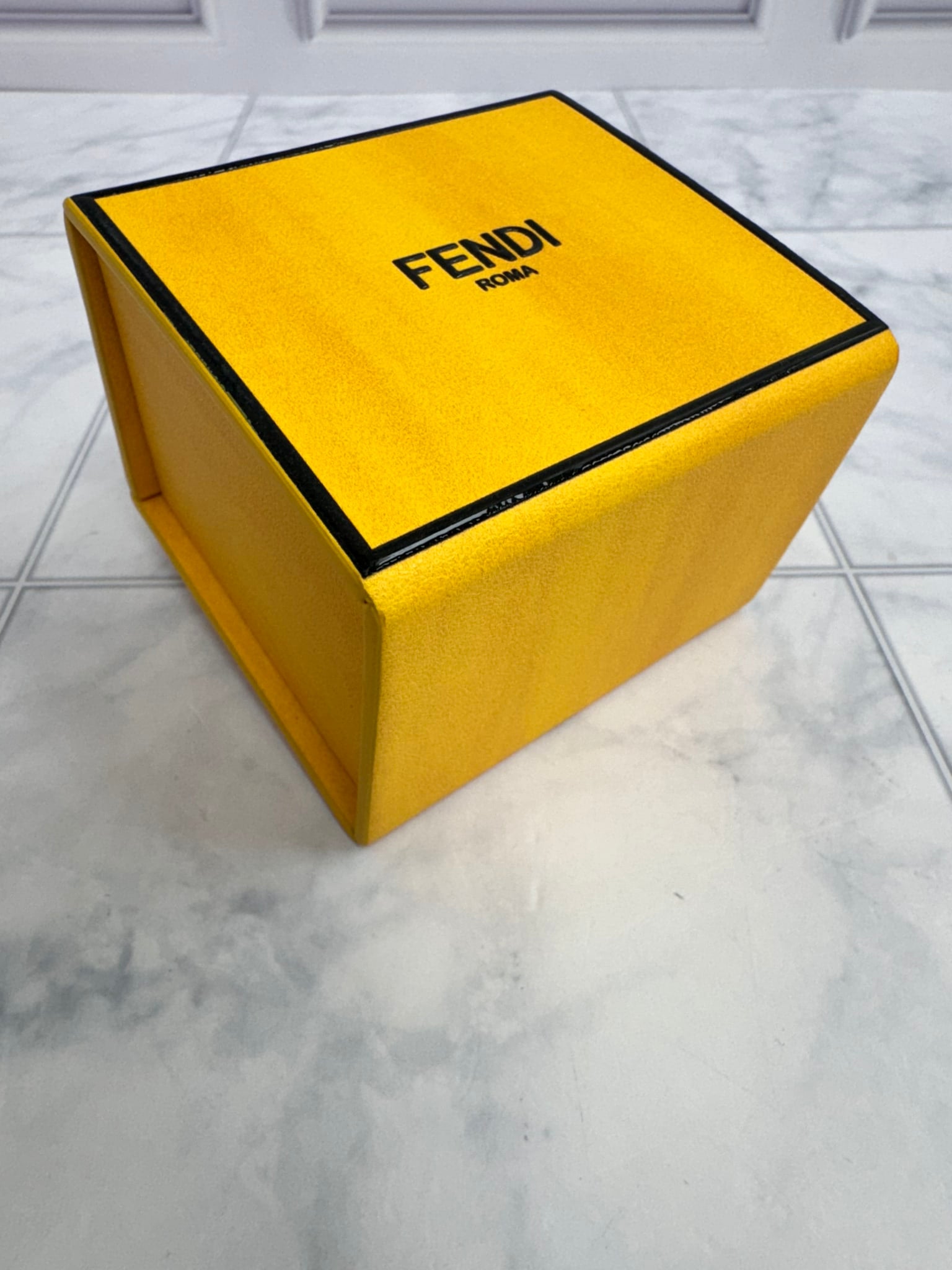 LIKE NEW - Fendi Yellow Leather Roma Mini Box Charm