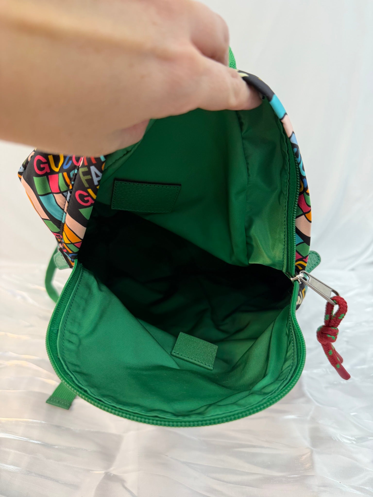 Gucci X The North Face Green Nylon Medium Backpack