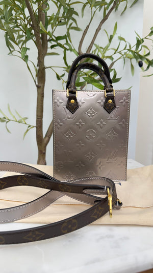 Louis Vuitton Metallic Taupe Vernis Petit Sac Bag