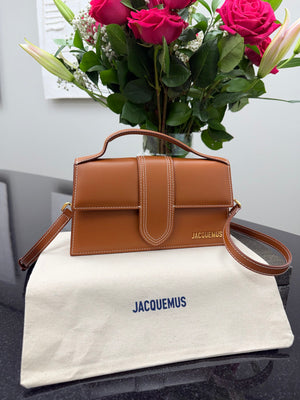 BRAND NEW - Jacquemus Light Brown Leather Le Grand Bambino Handbag 2Way Handbag