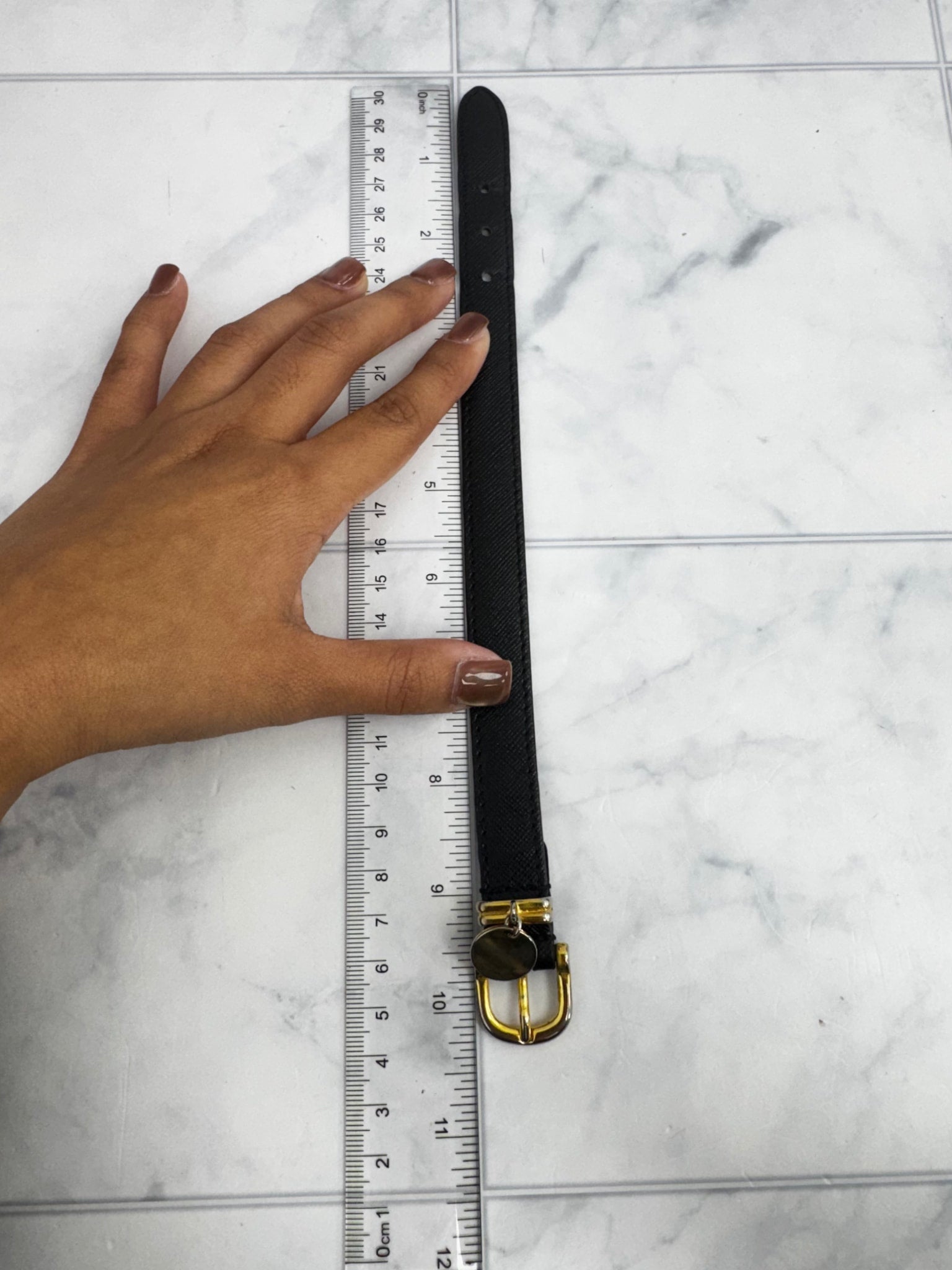 Prada Black Saffiano Leather Bracelet
