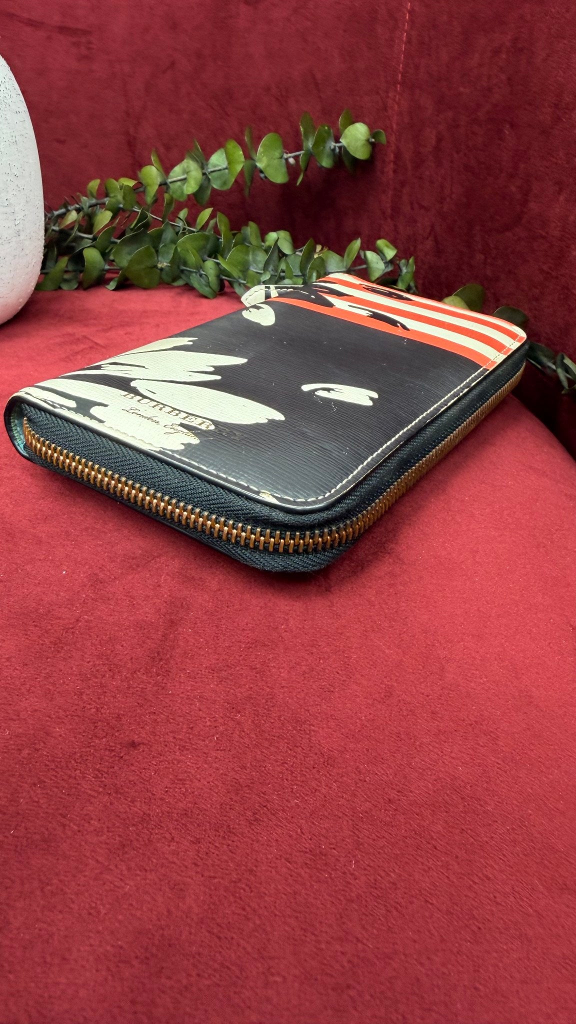 Burberry Multicolor Tropical Printed Leather Zippy Wallet