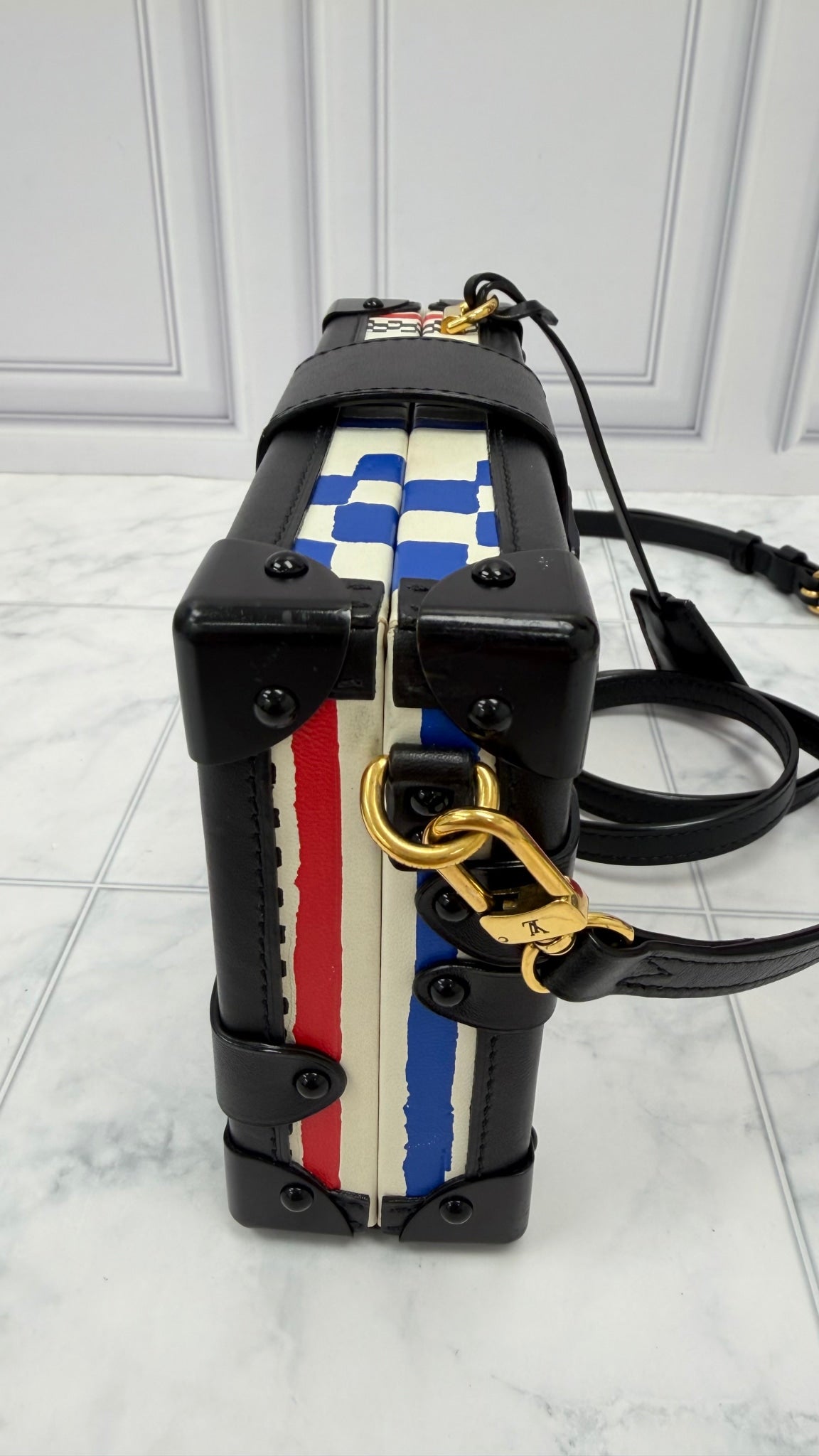 Louis Vuitton Limited Edition Grand Prix Printed Petite Malle Crossbody