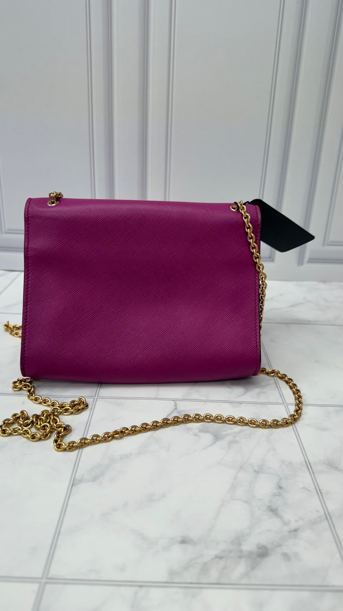Salvatore Ferragamo Purple Leather Ginny Wallet on a Chain