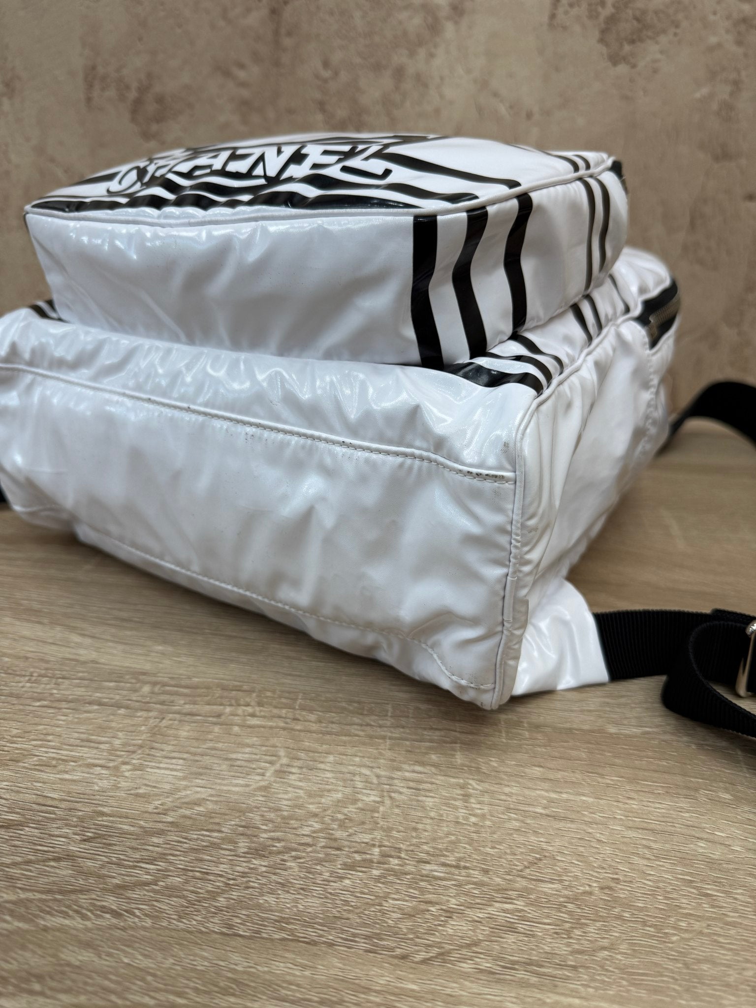 Chanel White Vinyl La Pausa Backpack Bag