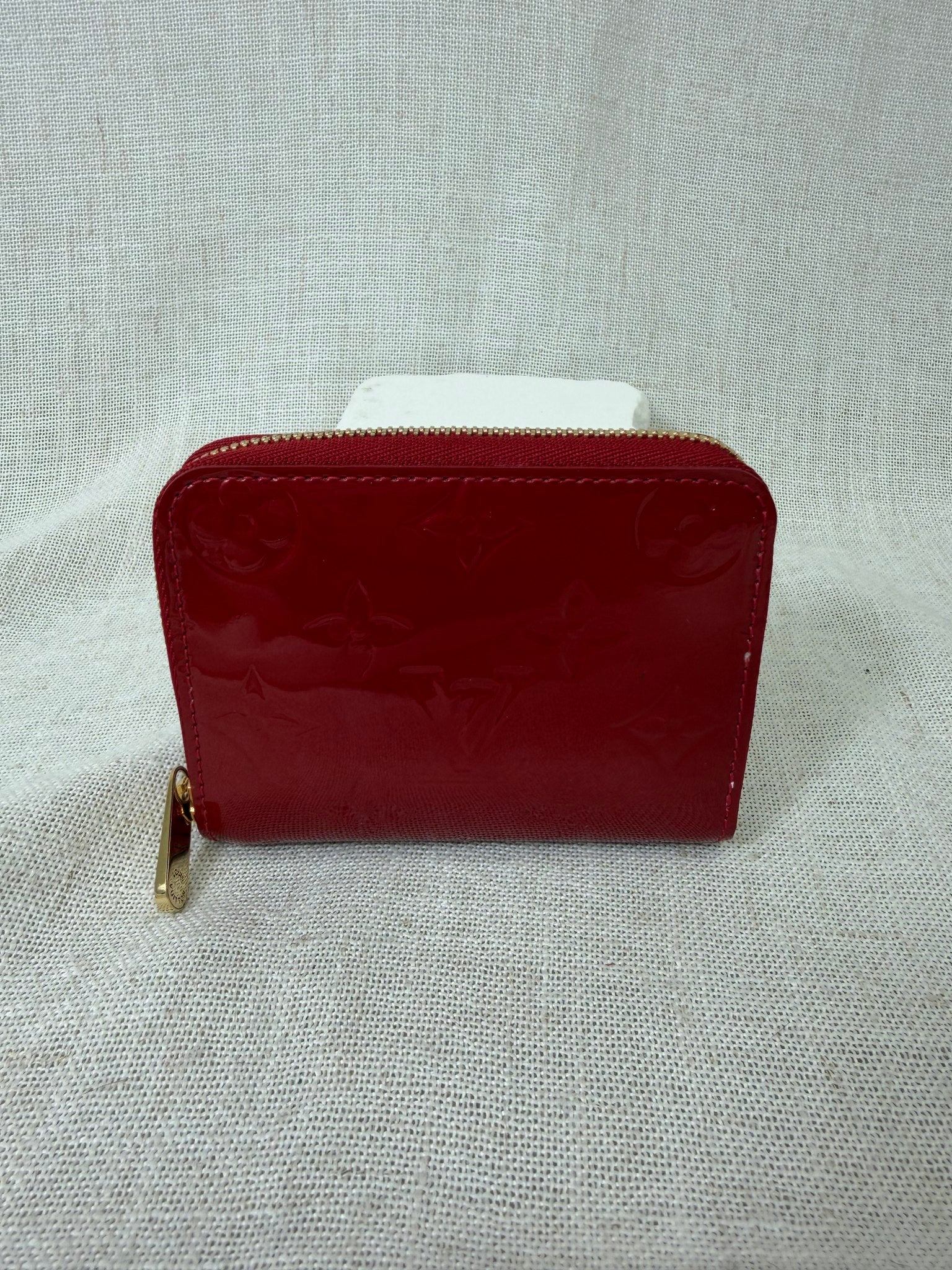 Louis Vuitton Red Vernis Leather Compact Zippy Wallet 