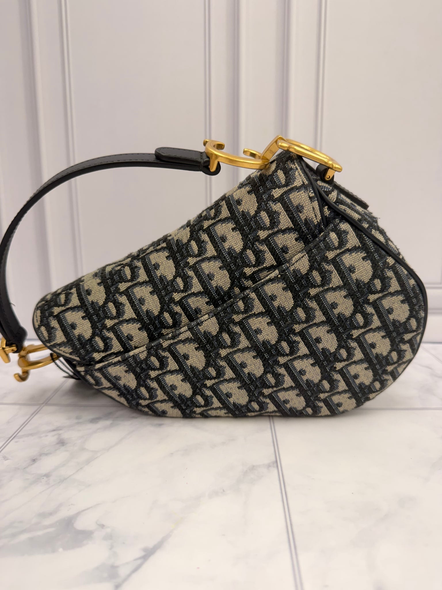Christian Dior Oblique Jacquard Mini Saddle Bag 