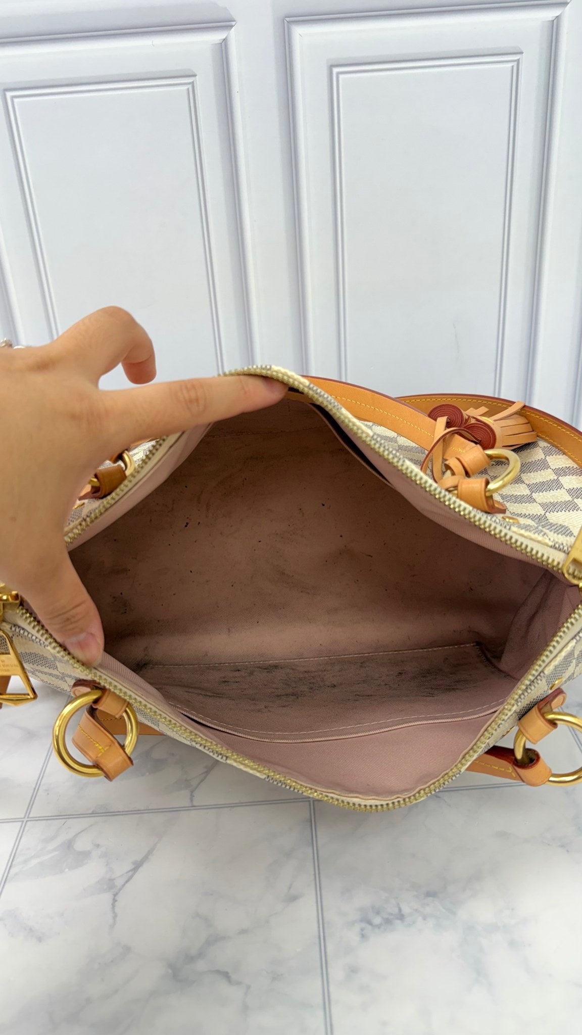 Louis Vuitton Damier Azur Lymington 2Way Handbag 