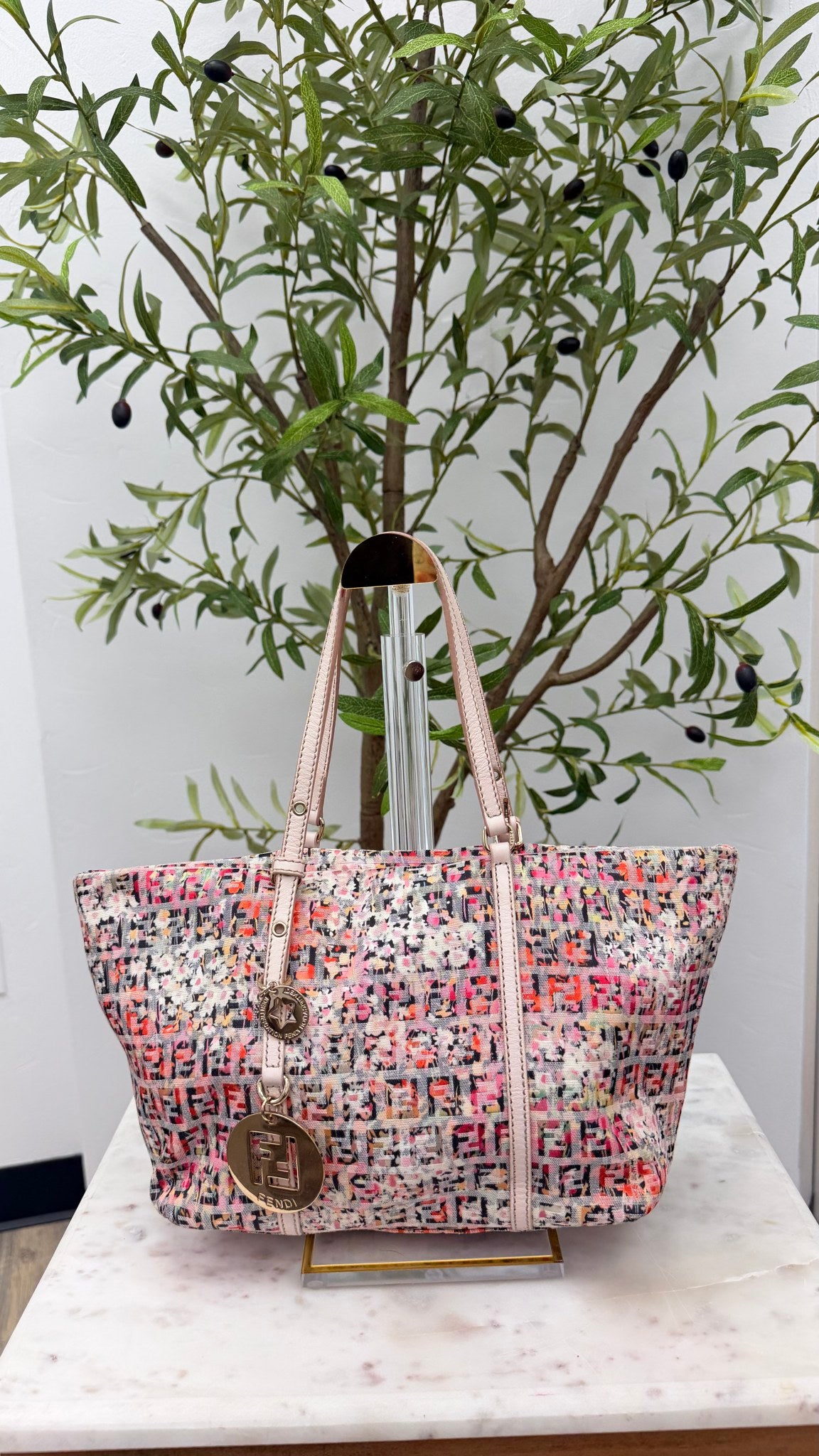 Fendi Multicolor Zucchino Canvas Floral Superstar Shopping Tote Bag 