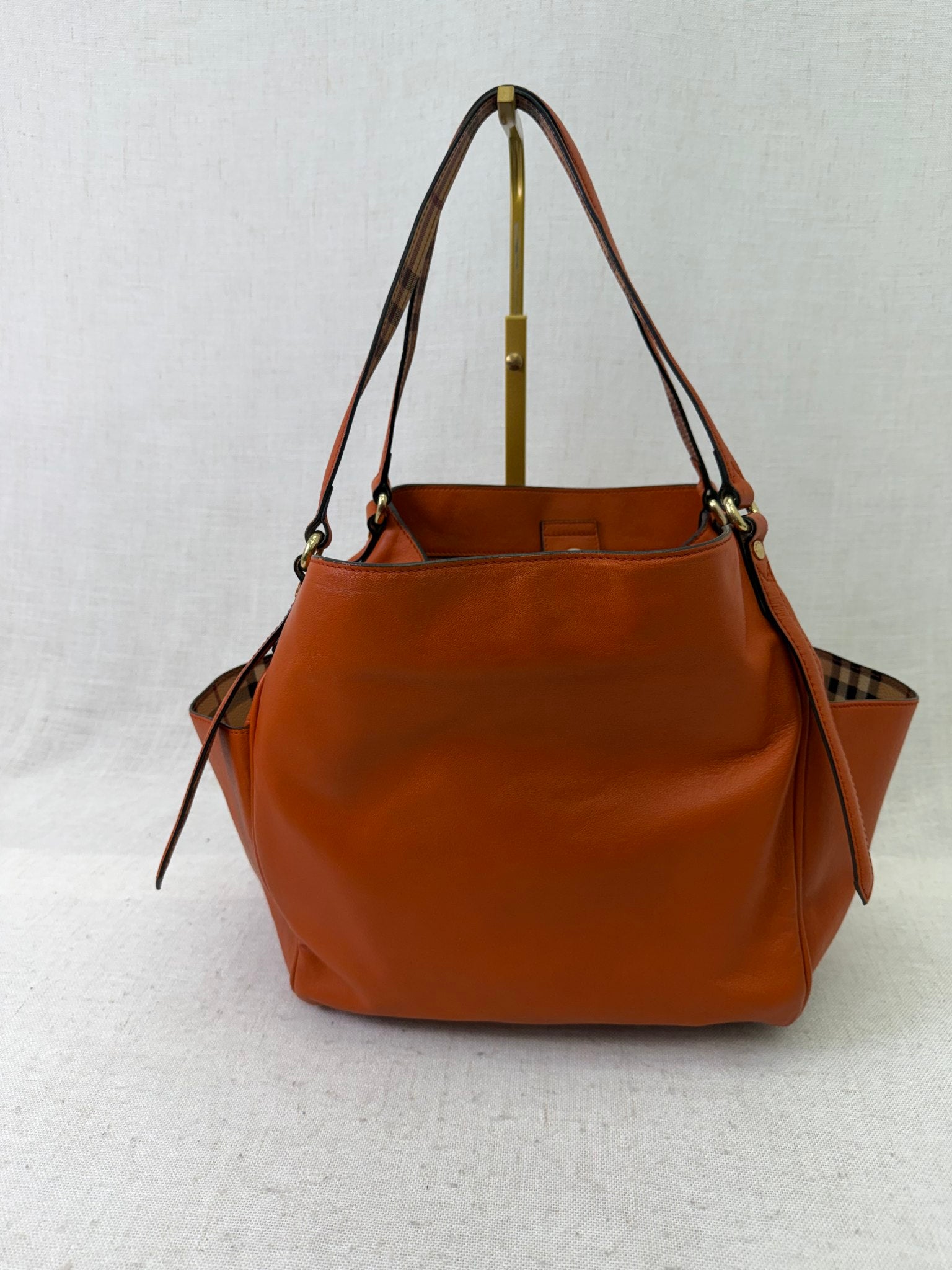 Burberry Orange Leather Canterbury Tote