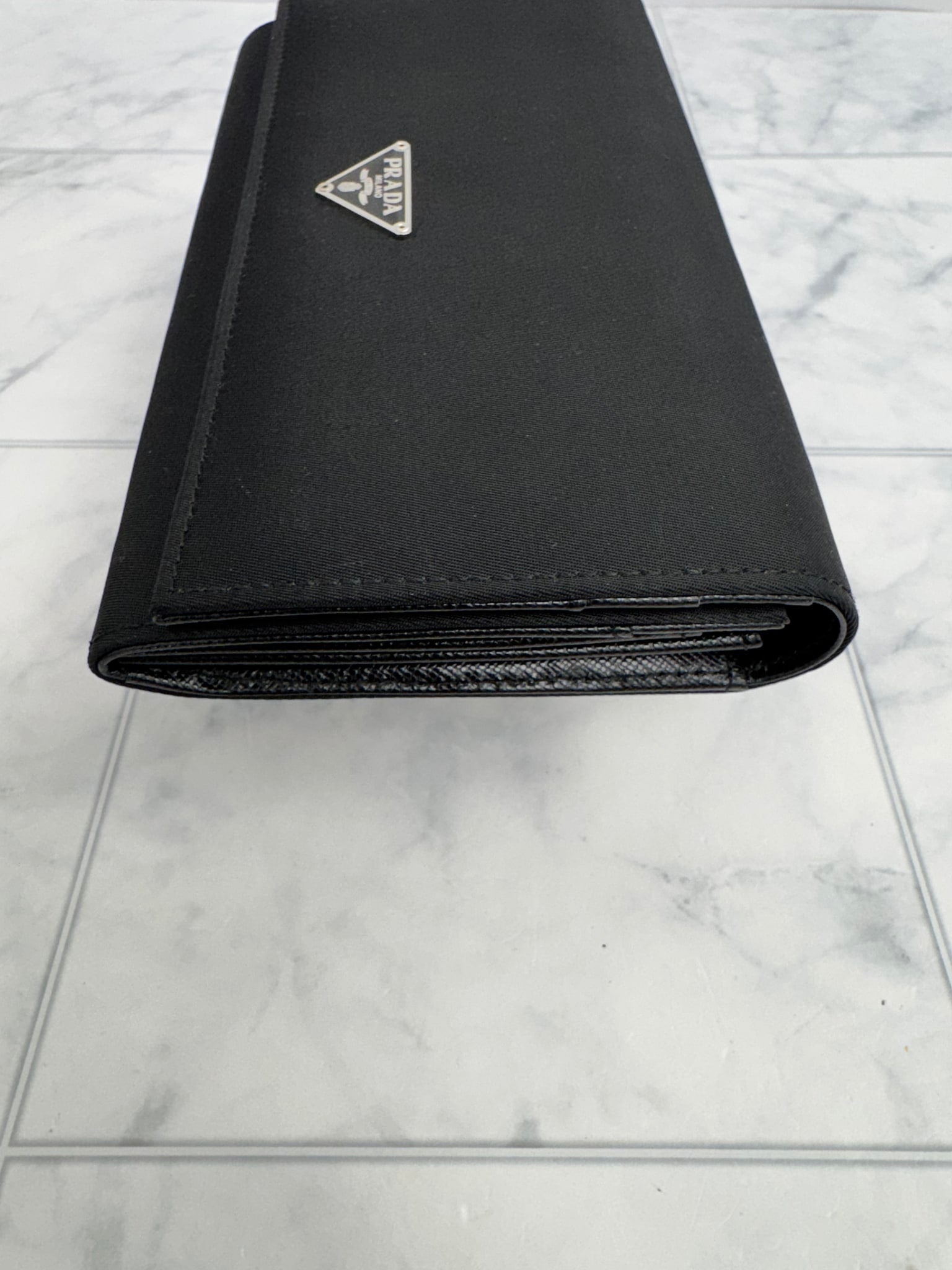 Prada Black Nylon Long Wallet