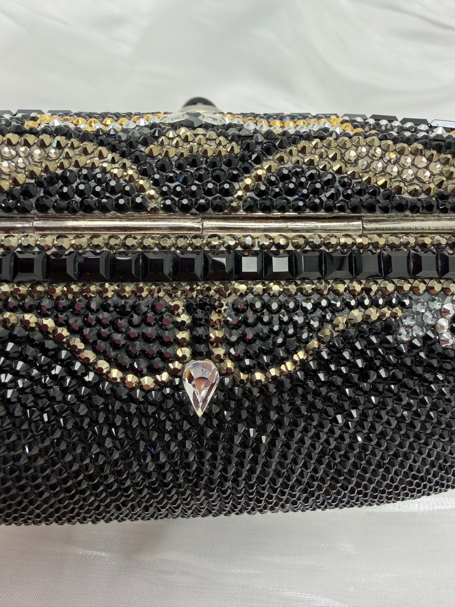 Judith Leiber Collector’s Edition Swarovski Crystal Mask Minaudiere Clutch with Chain