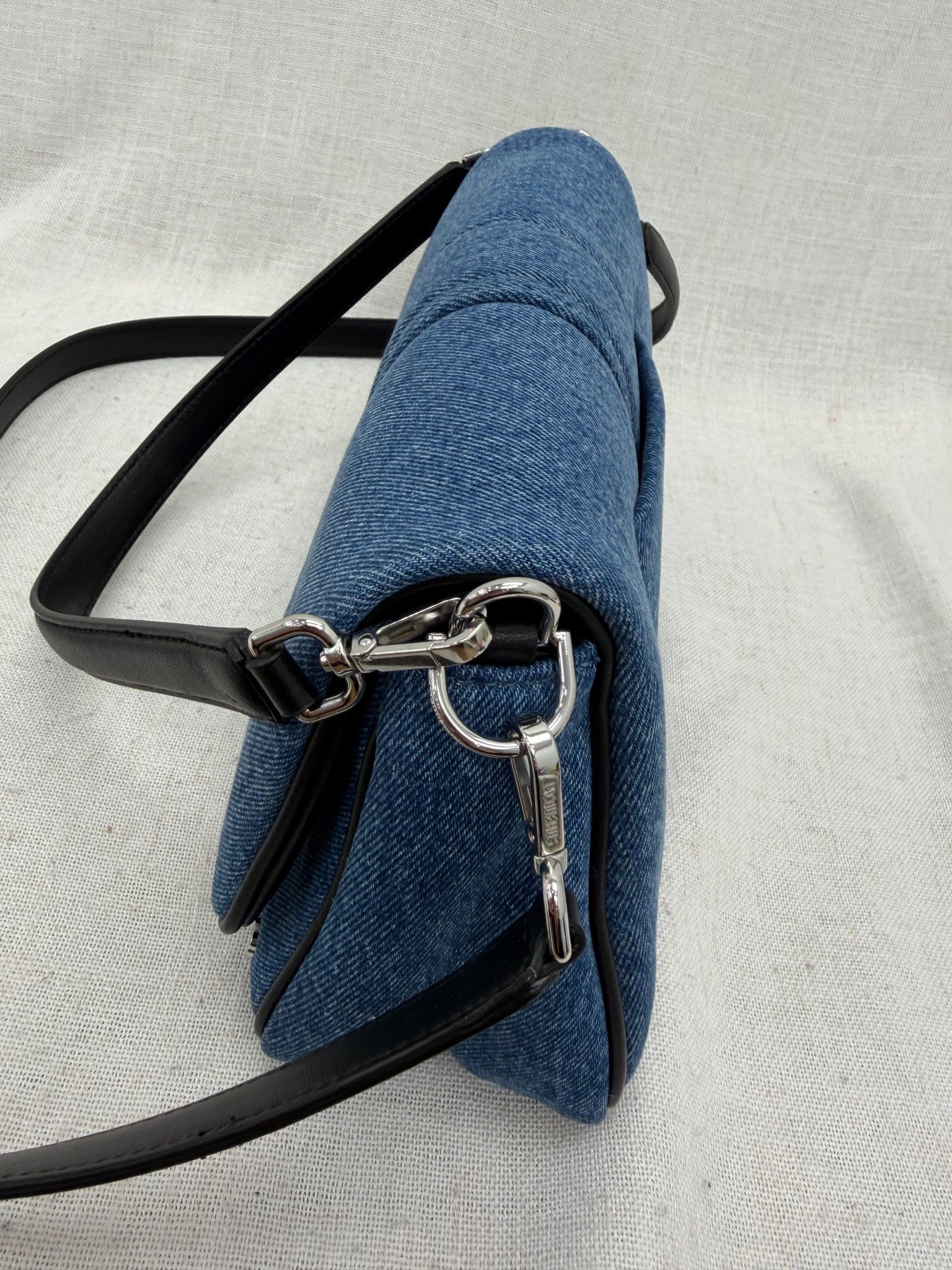 LIKE NEW - Jacquemes Denim & Black Leather Le Bambimou 2Way Bag