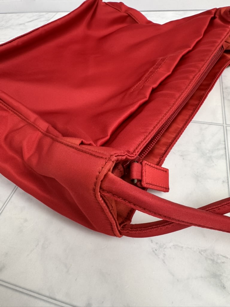 Prada Red Nylon Small Tote Bag