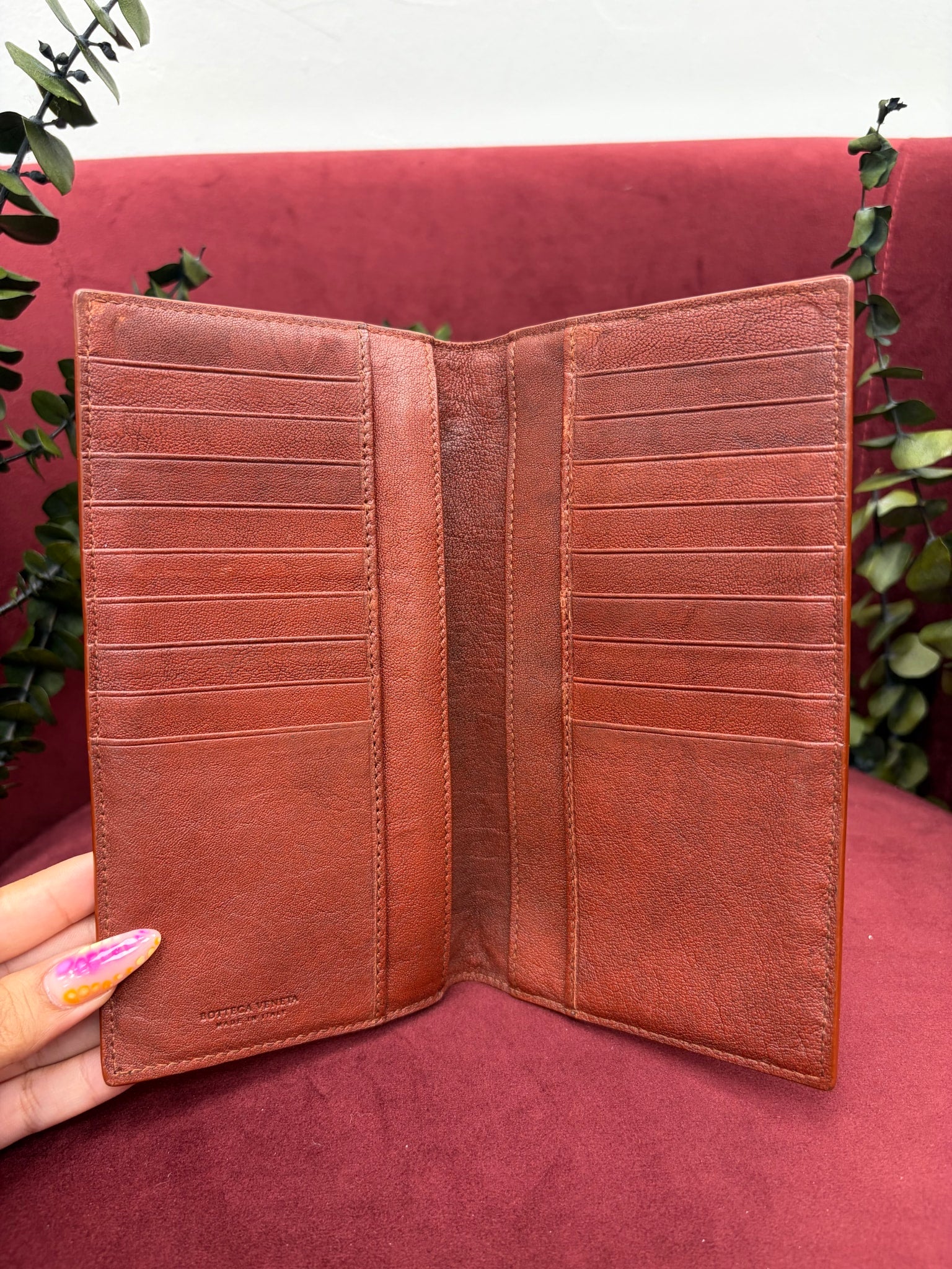 Bottega Veneta Tricolor Intrecciato Leather Long Wallet