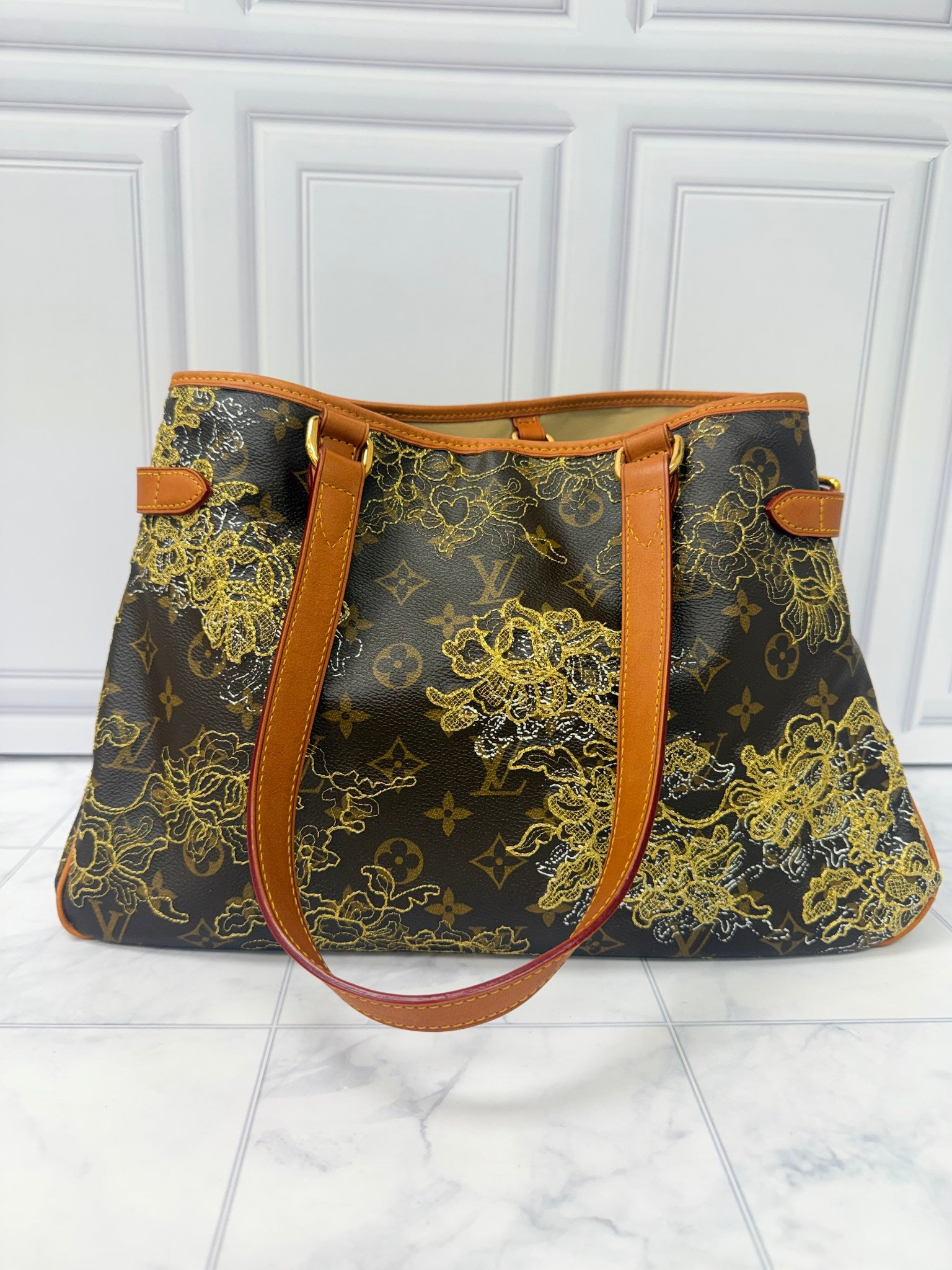 Louis Vuitton Monogram Gold Dentelle Batignolles Tote Bag