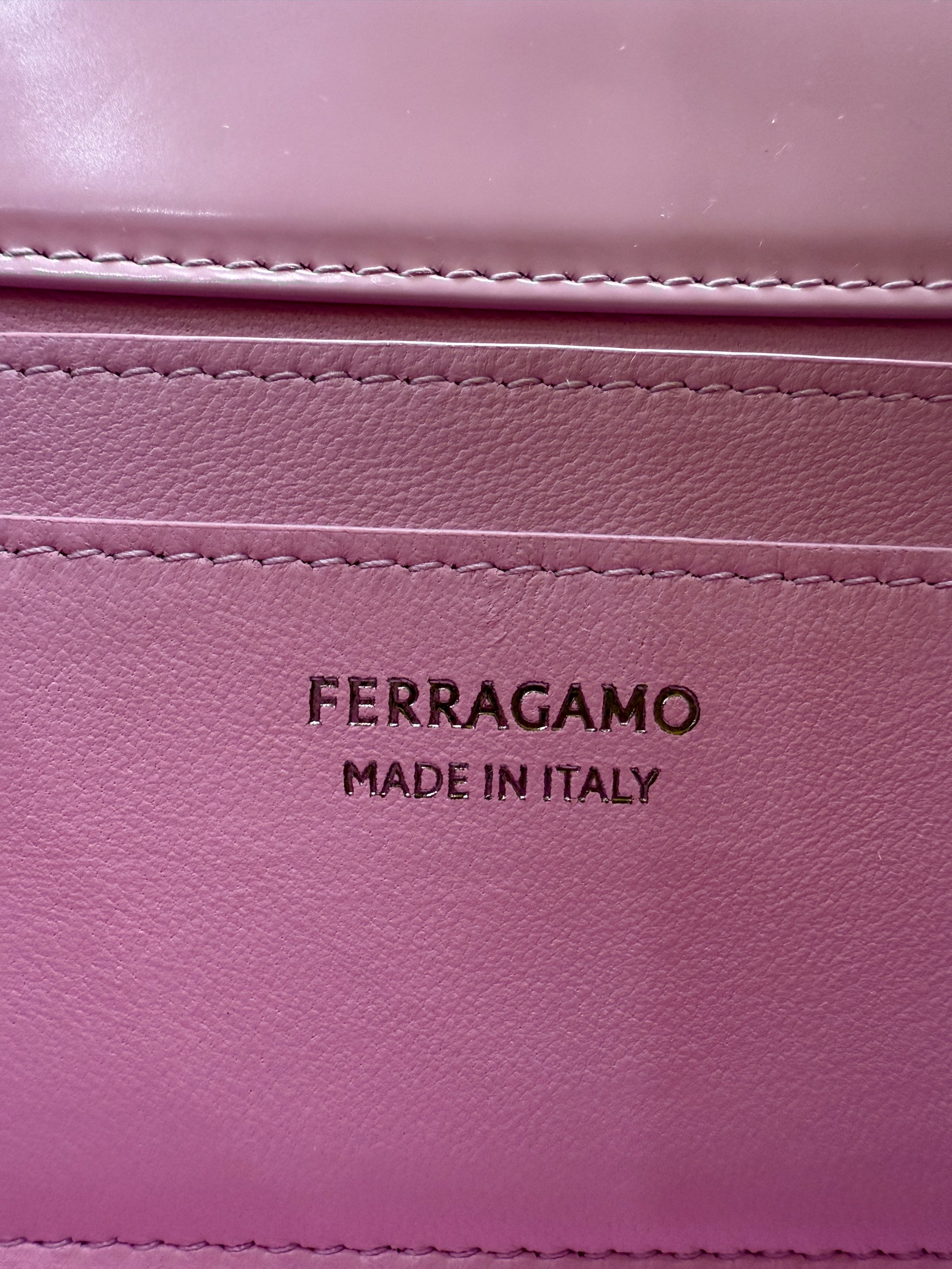 BRAND NEW- Salvatore Ferragamo Pink  Leather Wanda Mini Top Handle Bag