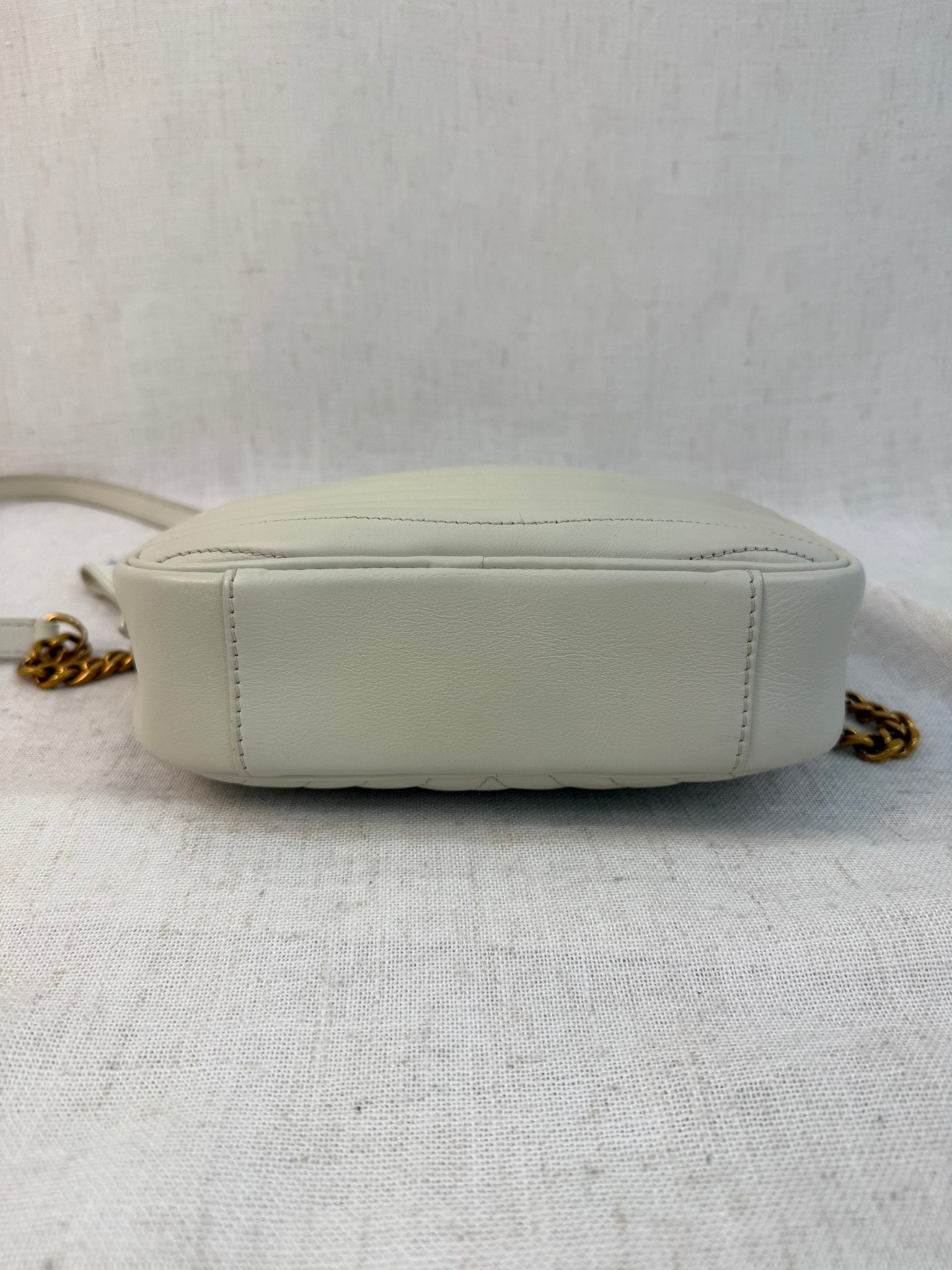 Louis Vuitton White Leather Wave Camera Bag