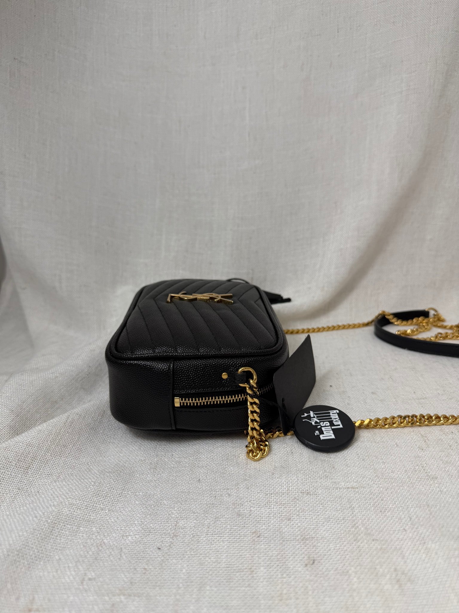 BRAND NEW - Saint Laurent YSL Black Quilted Leather Mini Lou Crossbody Bag 