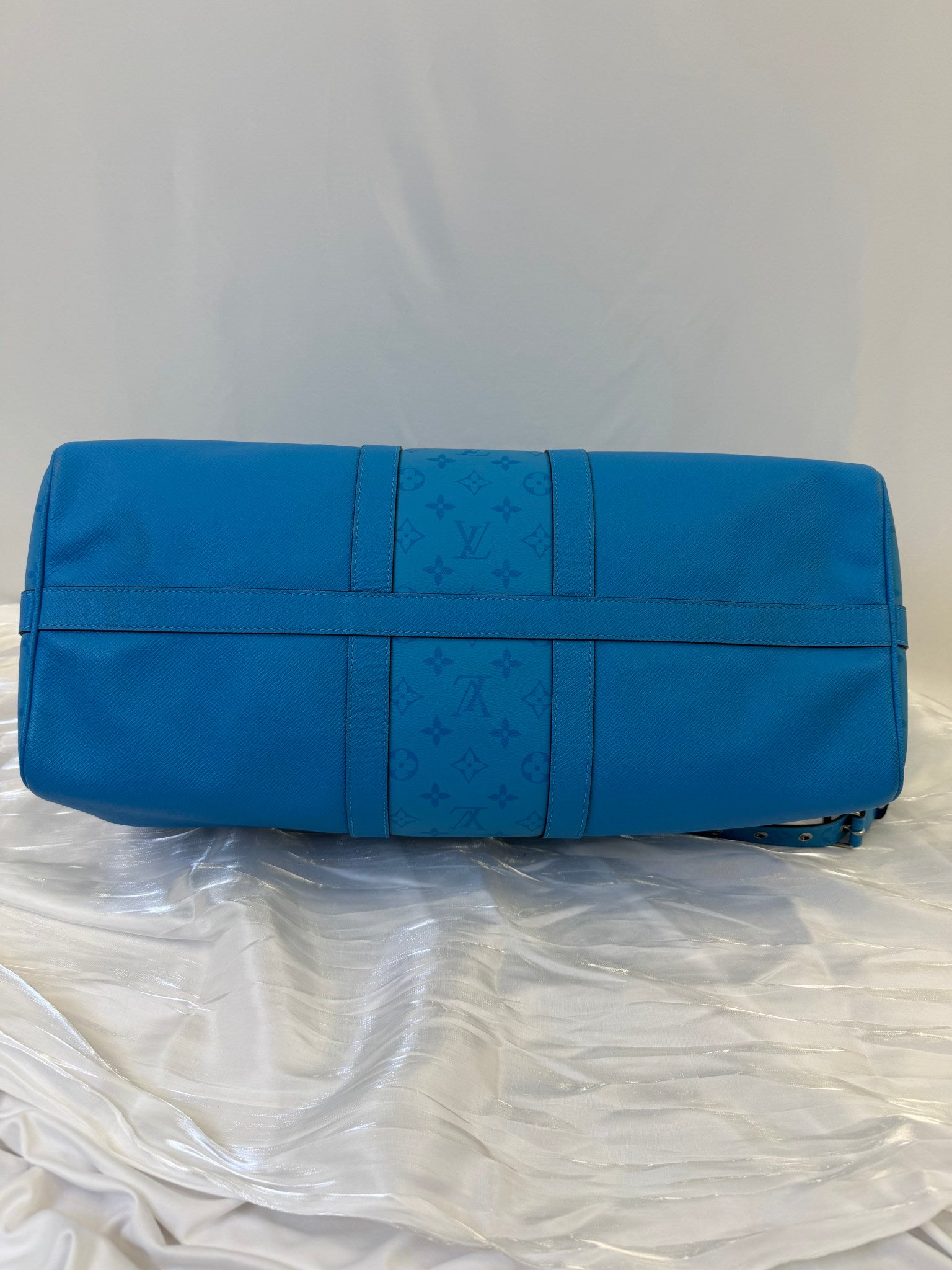 Louis Vuitton Blue Leather Keepall 50 Bandouliere