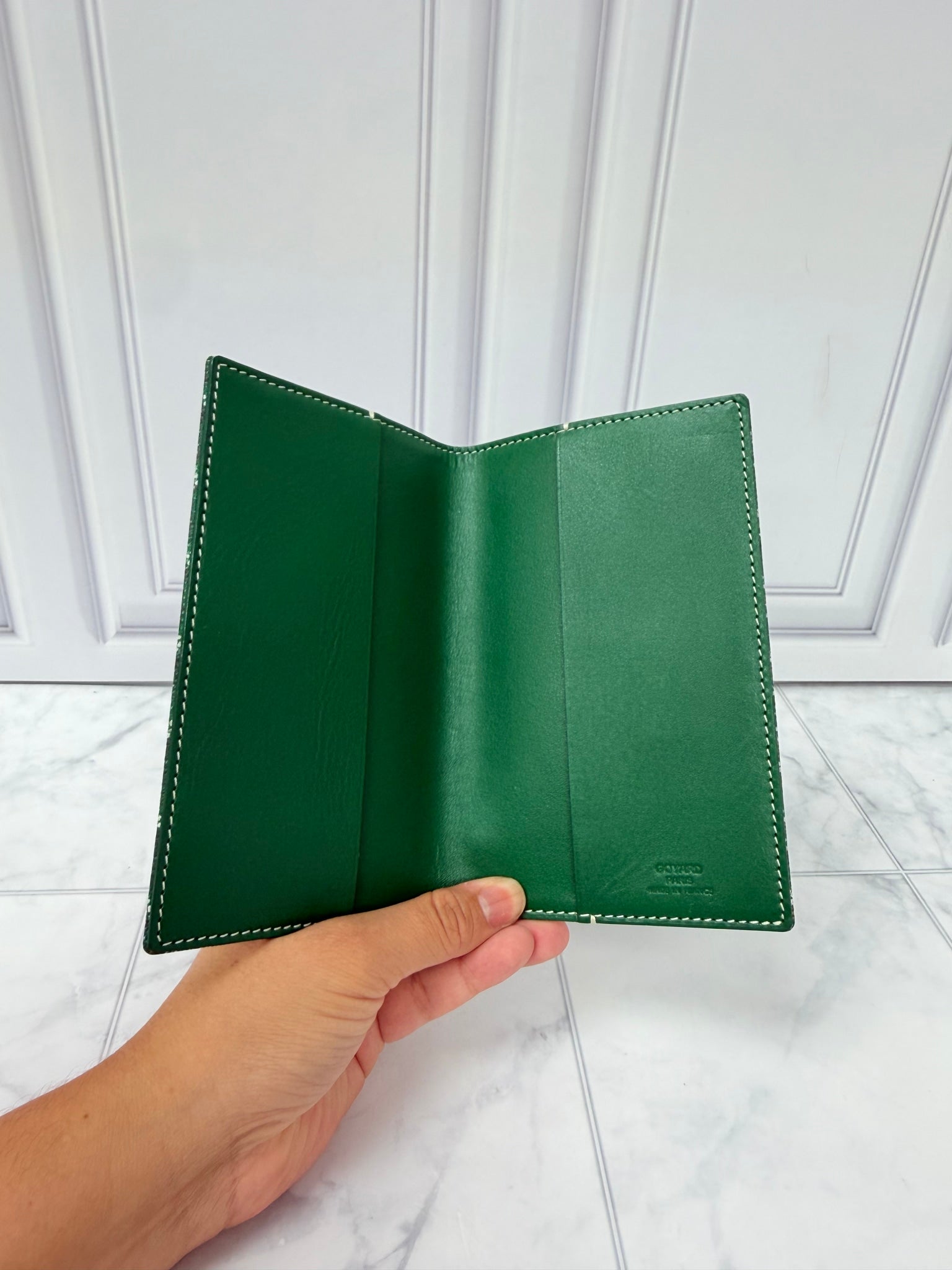 Goyard Green Leather Passport Cover