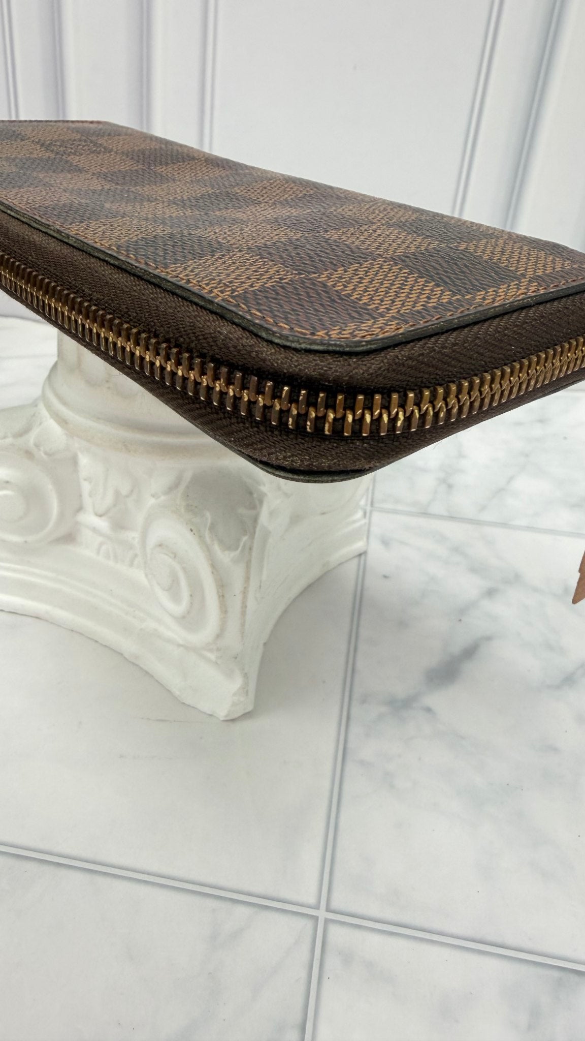 Louis Vuitton Damier Ebene & Pink Clemence Wallet