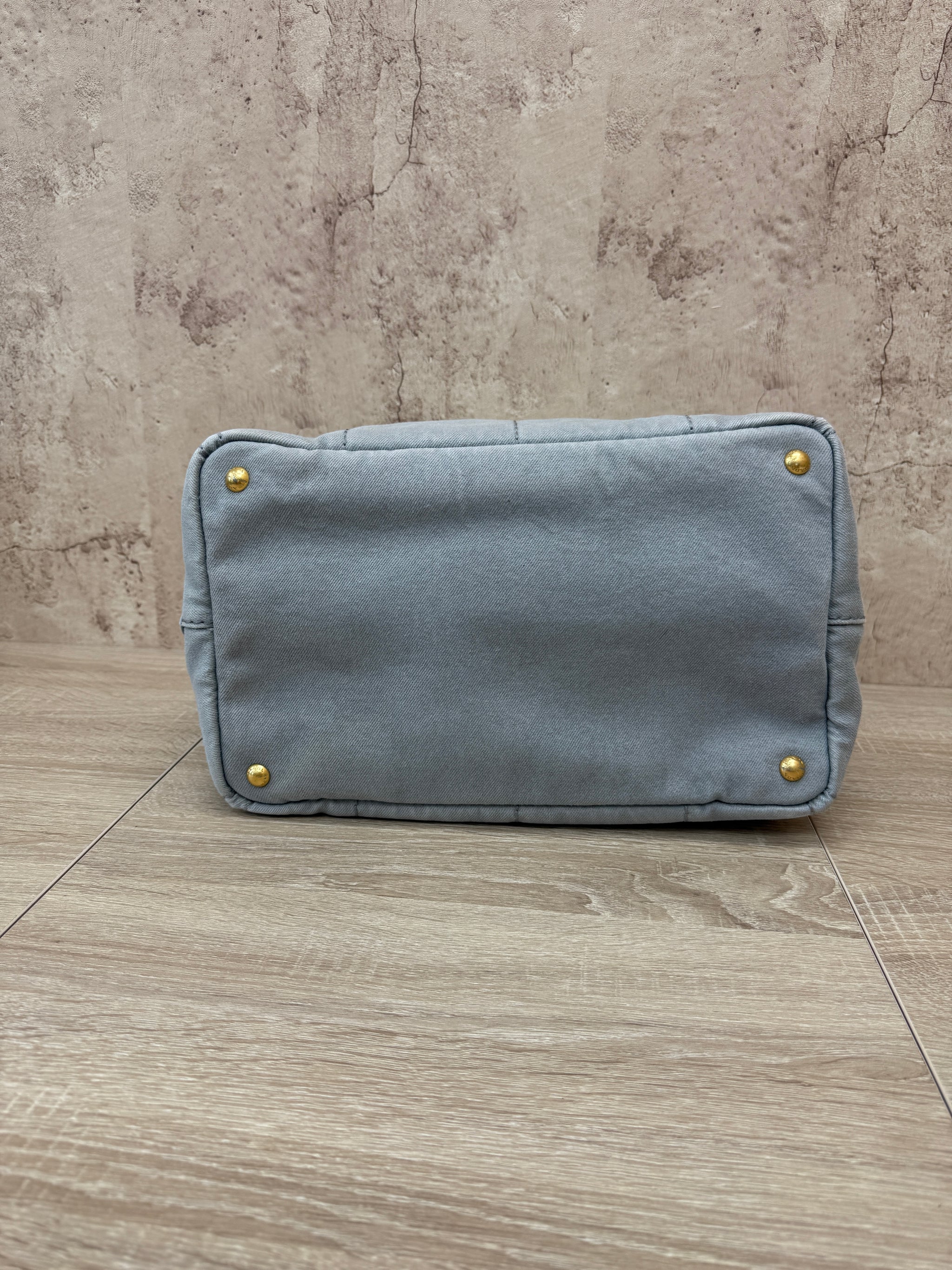 Prada Grey Canvas Medium Canapa Tote