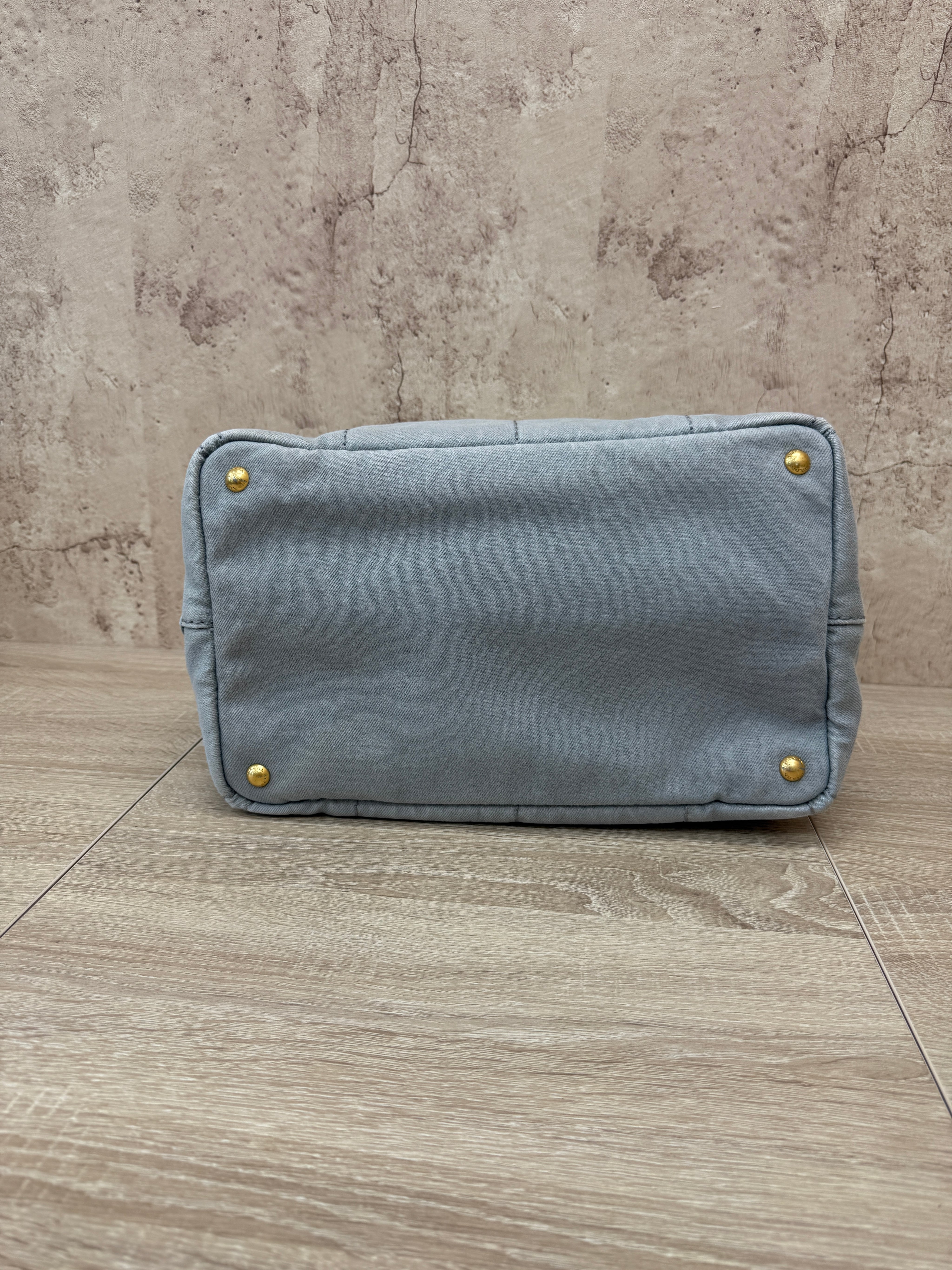 Prada Grey Canvas Medium Canapa Tote