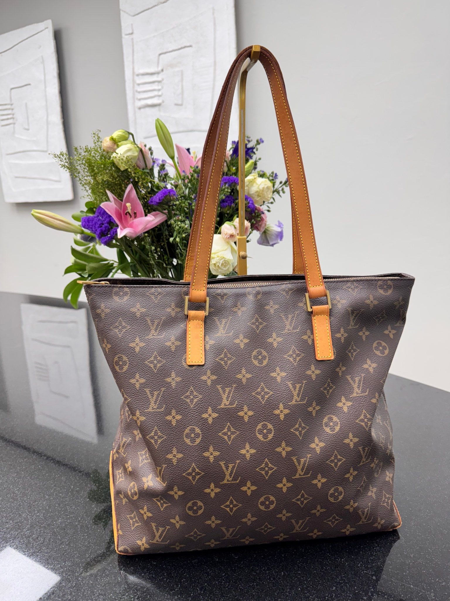 Louis Vuitton Monogram Cabas Mezzo Tote Bag 