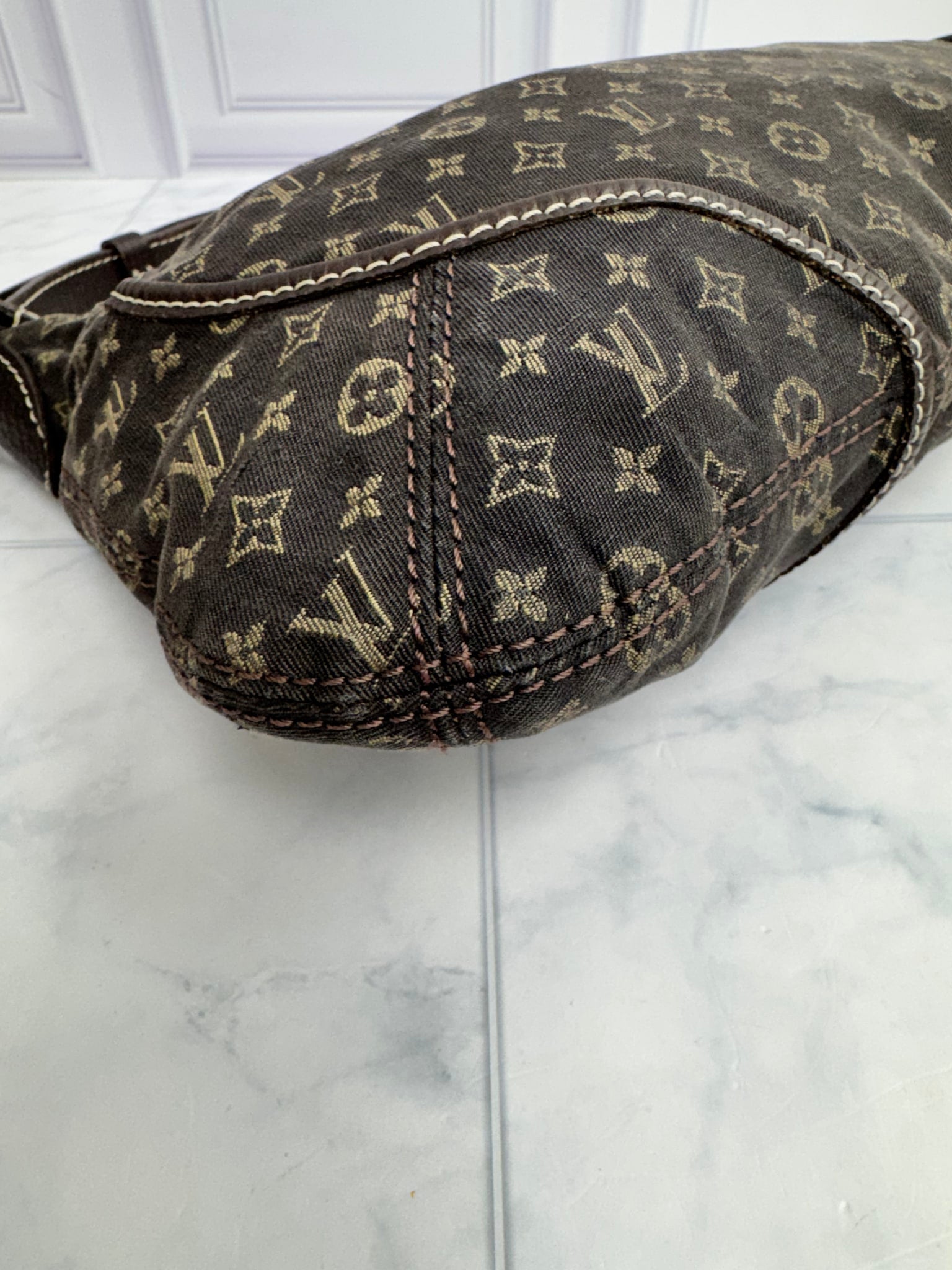 Louis Vuitton Monogram Mini Lin Canvas Manon PM Shoulder Bag