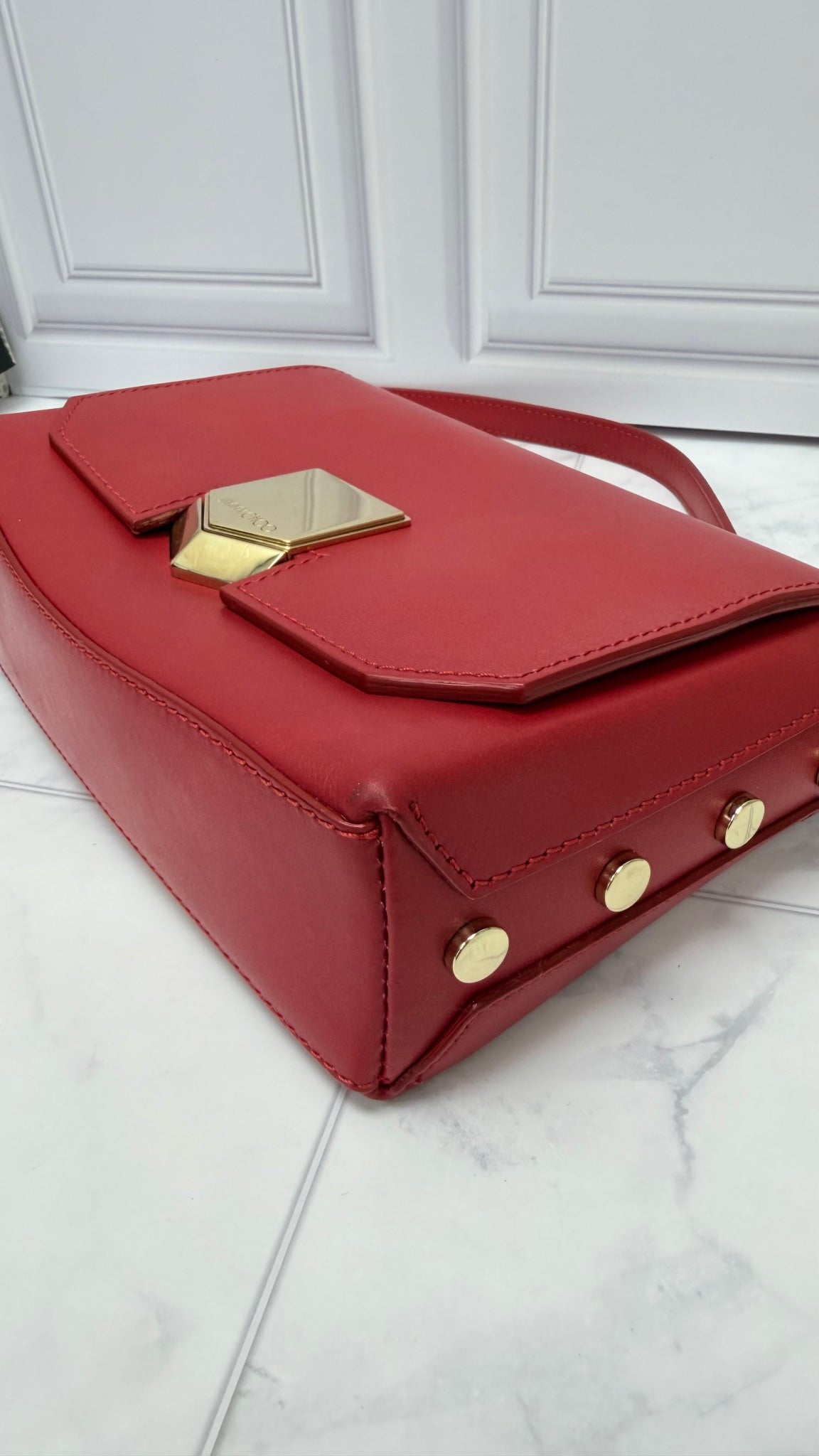 Jimmy Choo Red Leather Crossbody Bag 