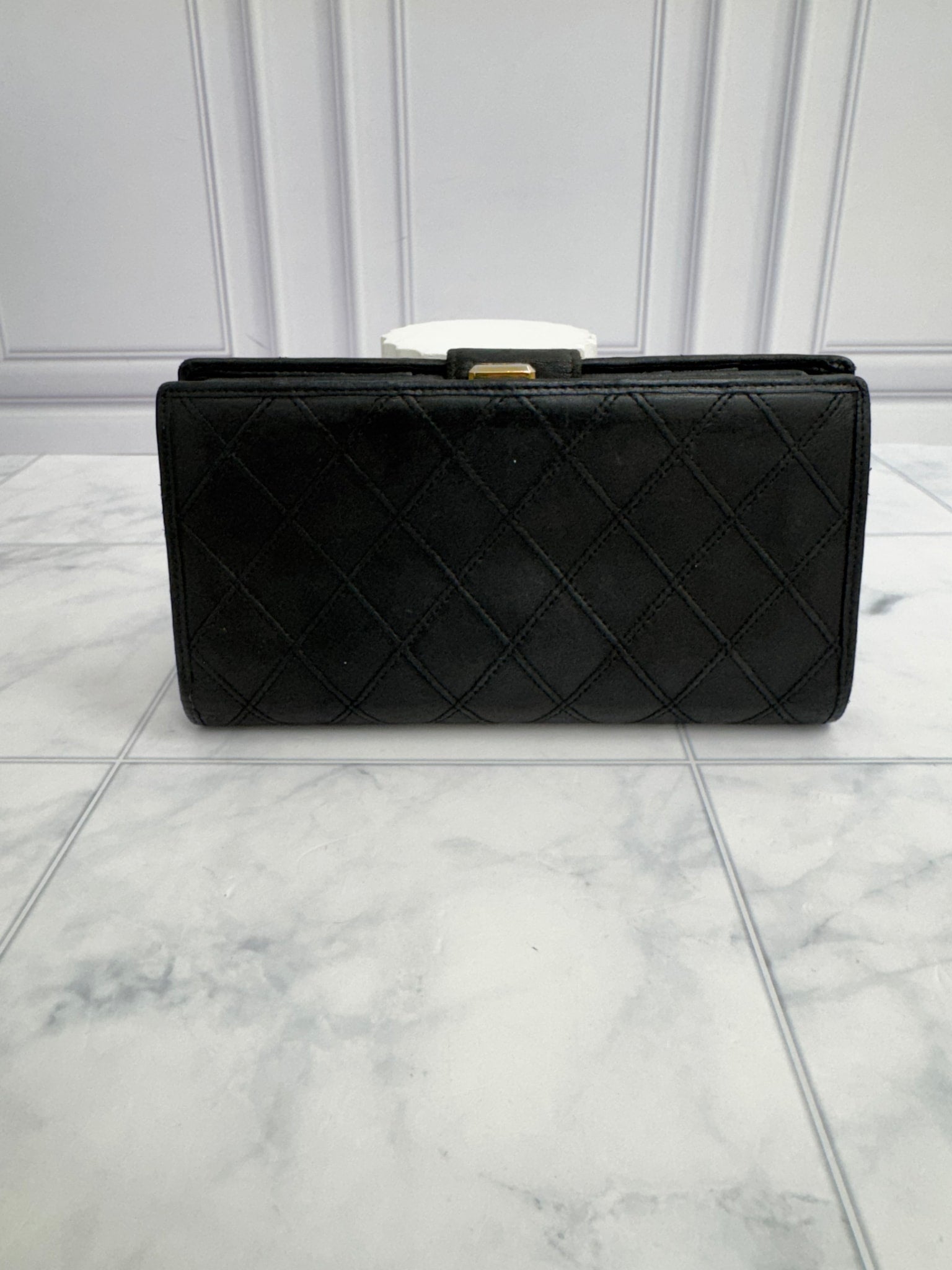 Chanel Black Quilted Lambskin Long Wallet