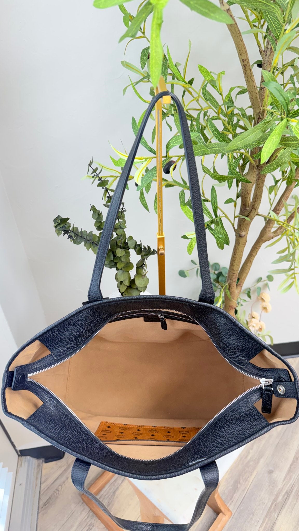 MCM Multicolor Leather Rooter Mixed Media Tote Bag