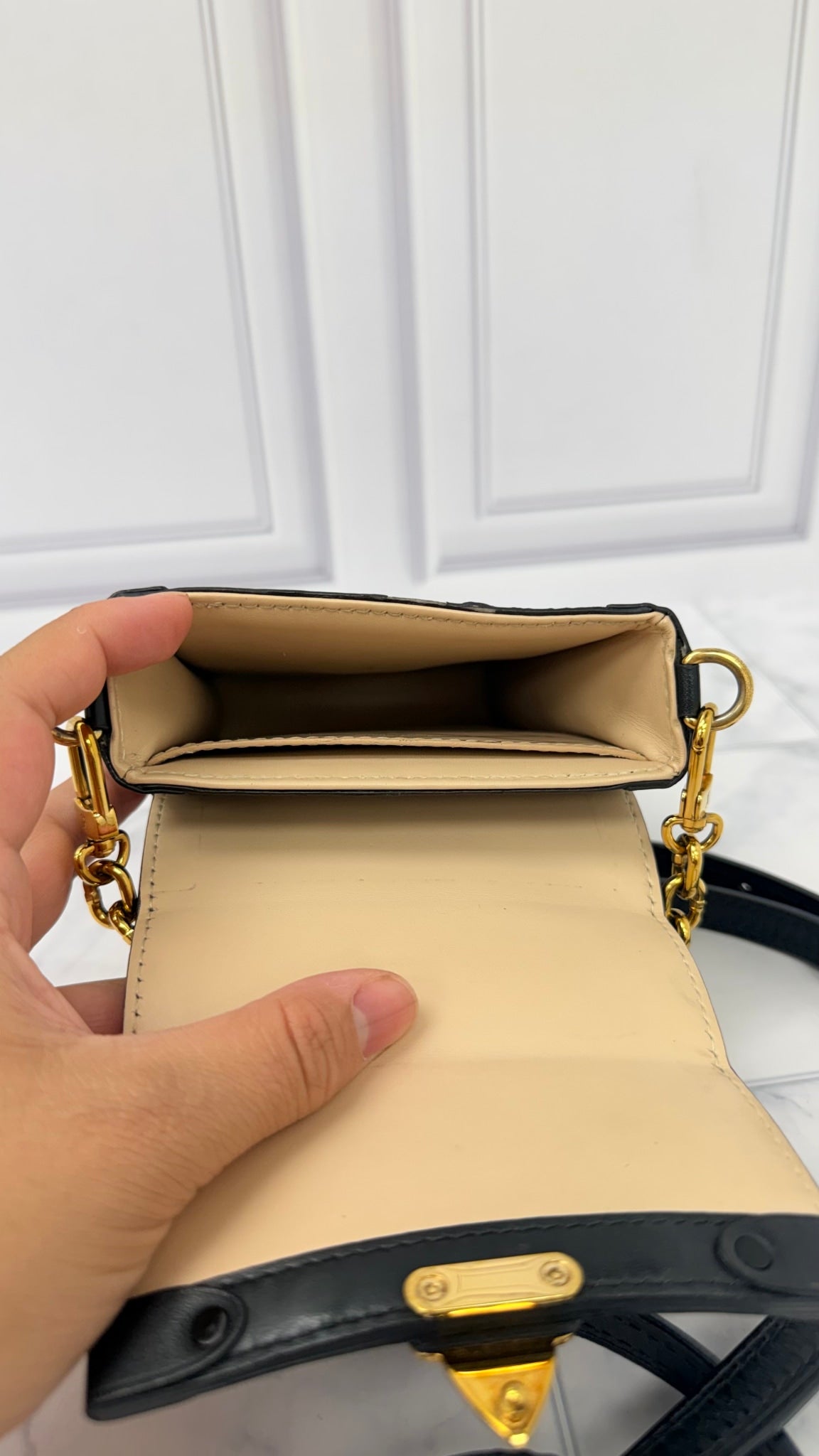 Louis Vuitton Monogram Vertical Trunk Pochette Crossbody Bag