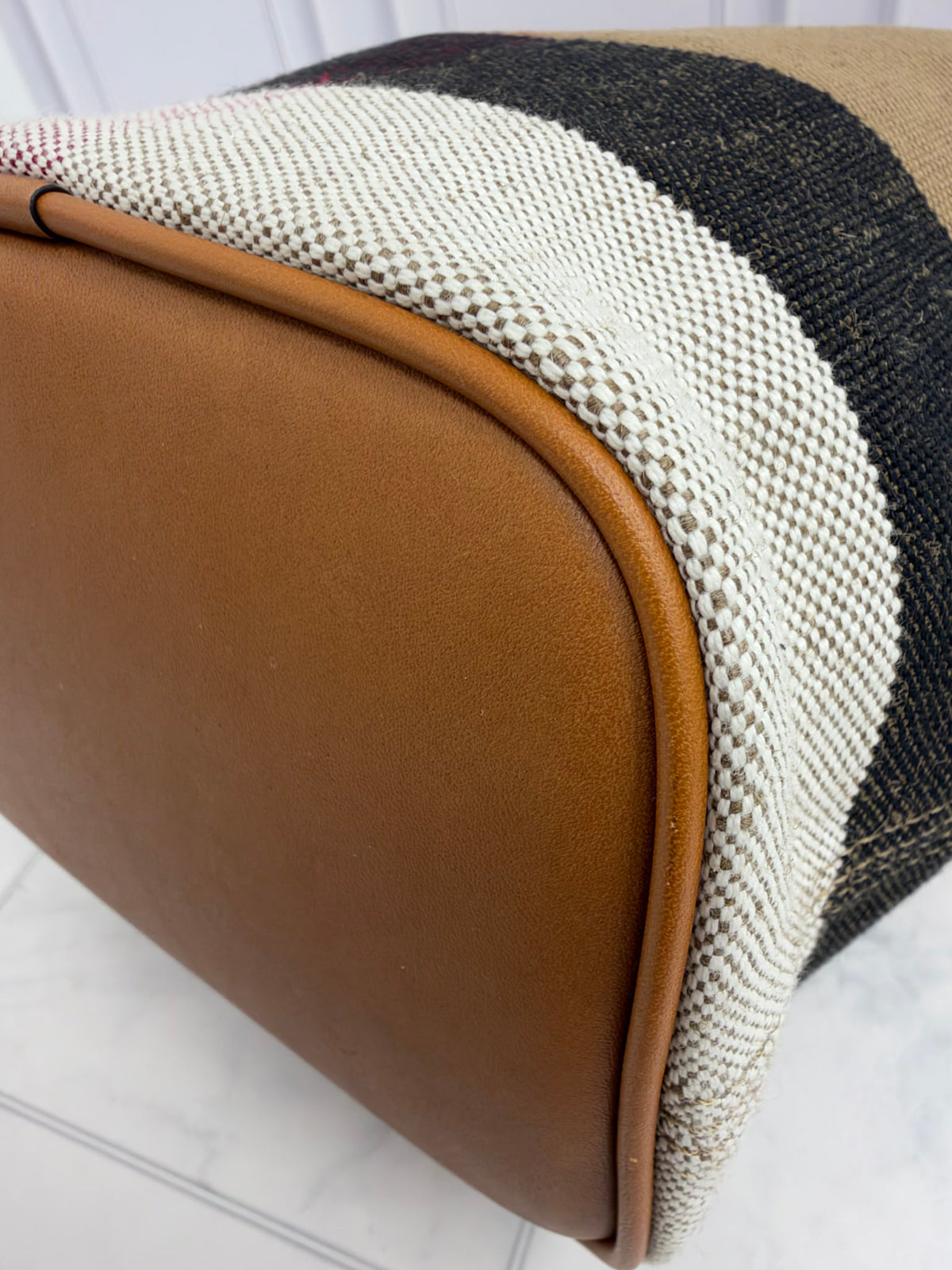 Burberry Brown House Check Canvas & Leather Small Ashby Bucket Bag