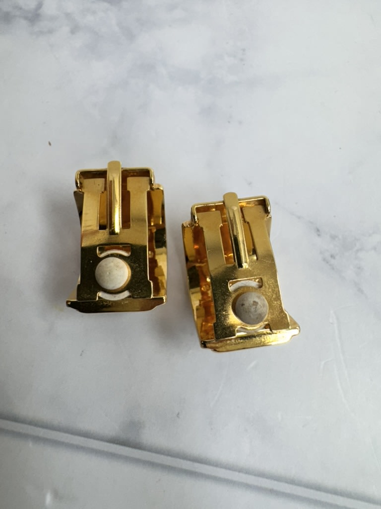 Hermes Gold Tone Berries Enamel Earrings