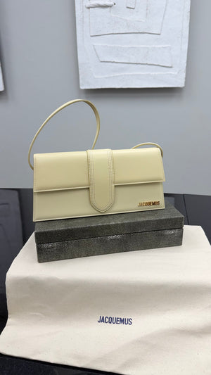 BRAND NEW - Jacquemus Beige Leather Le Bambino Long Shoulder Bag
