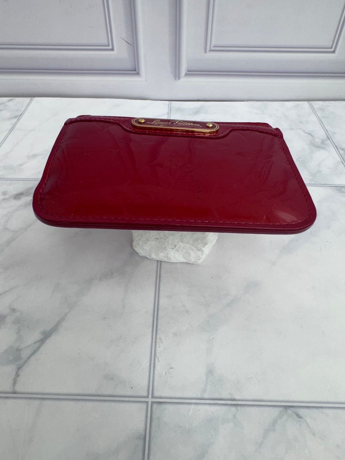 Louis Vuitton Red Vernis Monogram Pochette Cles