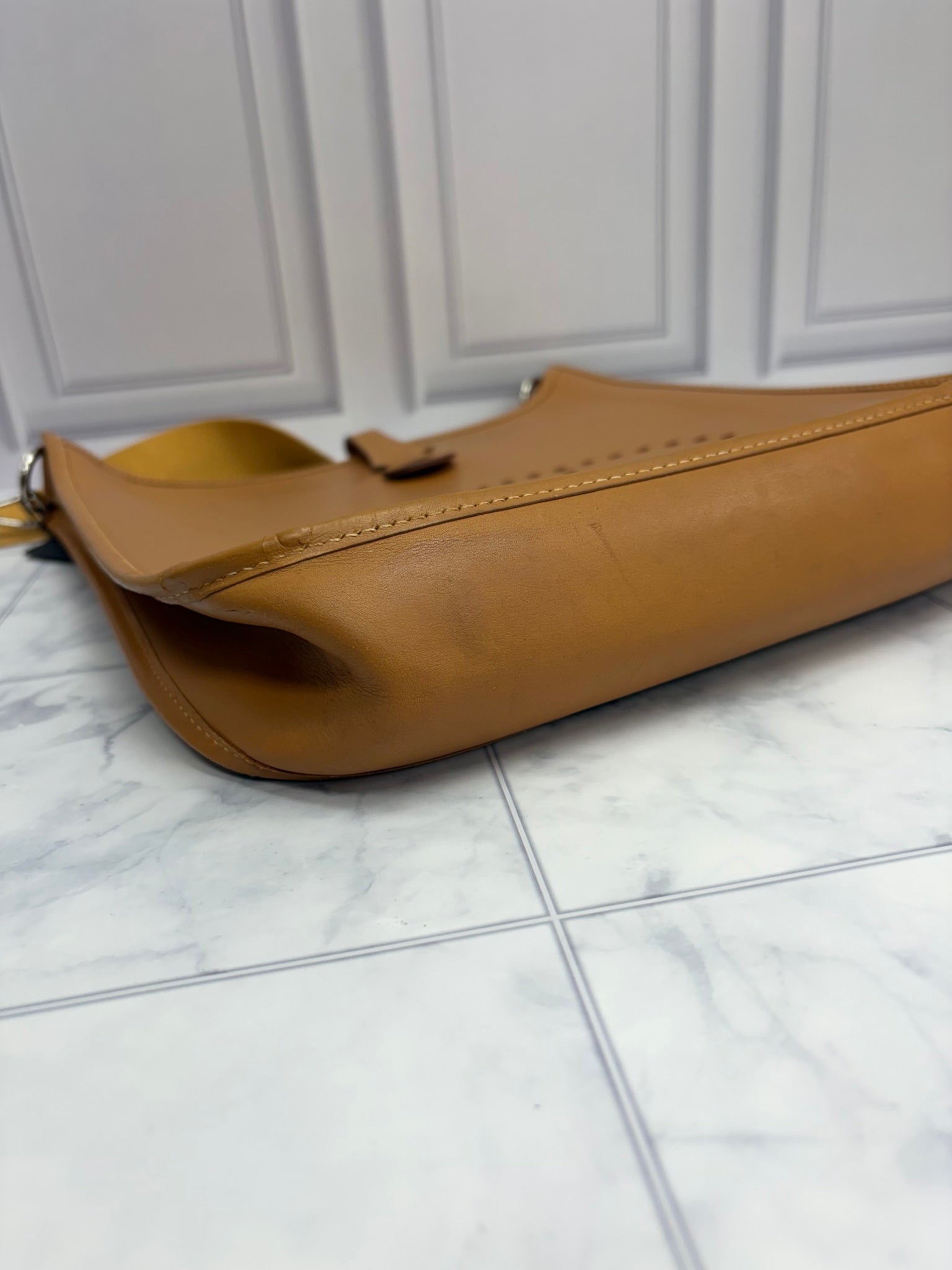 Hermes Brown Leather Evelyne PM Shoulder Bag